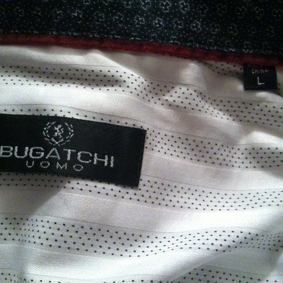 BUGATCHI BUGATCHI MENS WHITE 100%COTTON CASUAL SHIRT SIZE: L Size US L / EU 52-54 / 3 - 11 Thumbnail