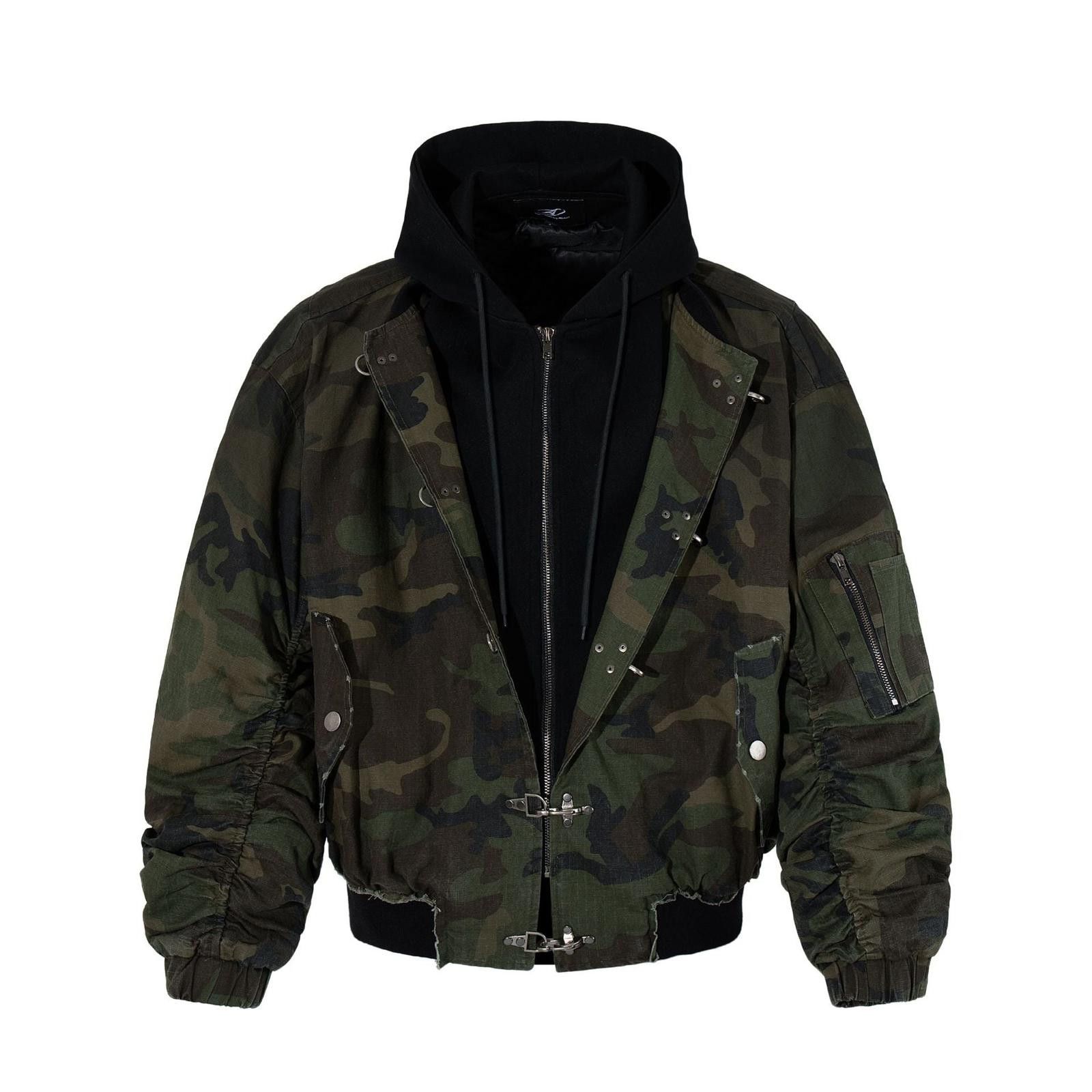 Japanese Brand Fireman Clasp Camo Hooded Padded Bomber Jacket Size US M / EU 48-50 / 2 - 2 Thumbnail