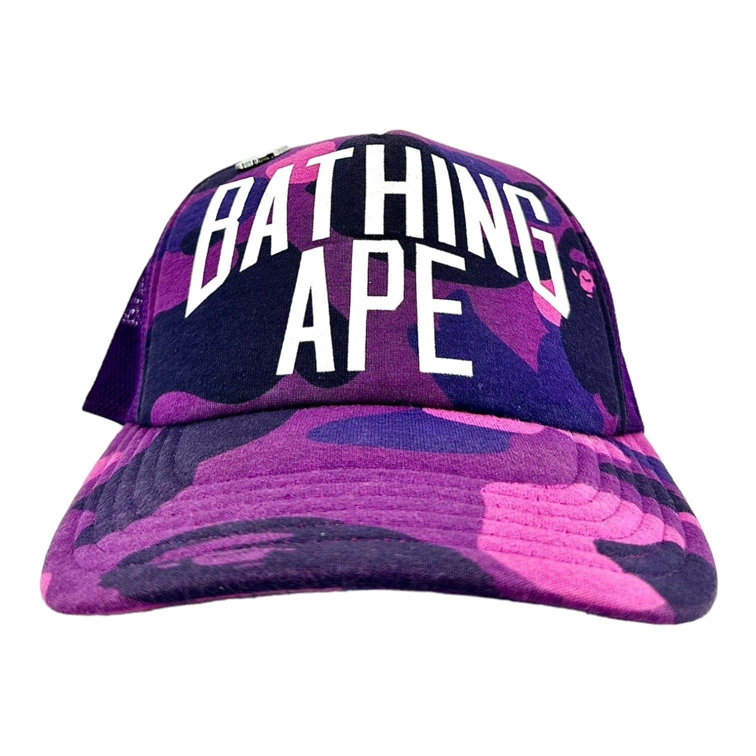 image of Bape Color Camo Nyc Logo Mesh Cap (Fw22) Purple, Men's