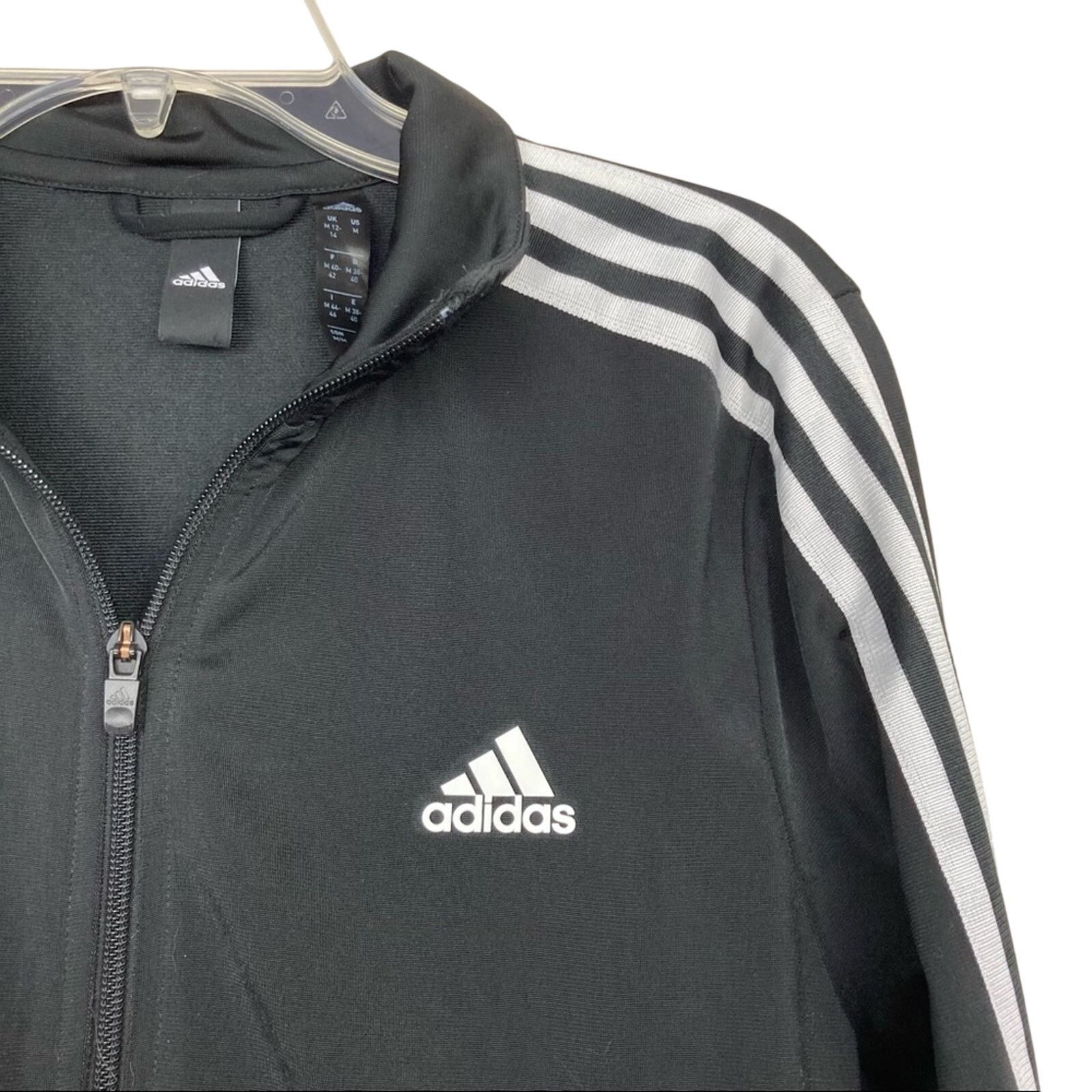 Adidas Adidas Black Full Zip Track Jacket Sz M Size M / US 6-8 / IT 42-44 - 3 Thumbnail