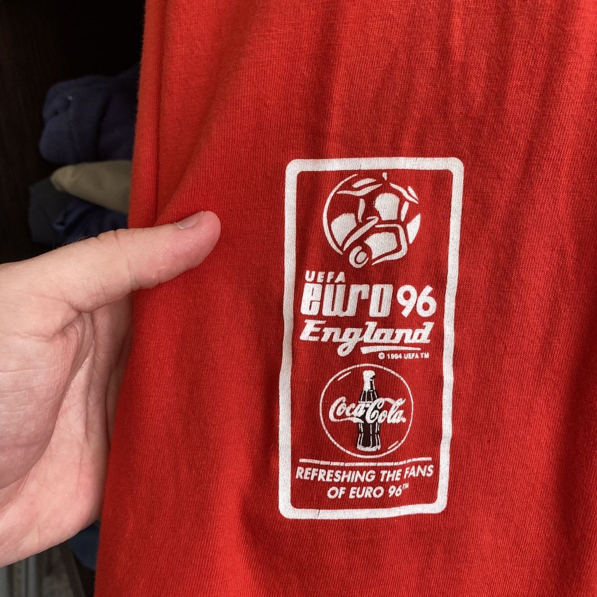 Coca Cola Vintage Coca Cola UEFA Euro 1994 Big Graphic logo tee Size US L / EU 52-54 / 3 - 3 Thumbnail