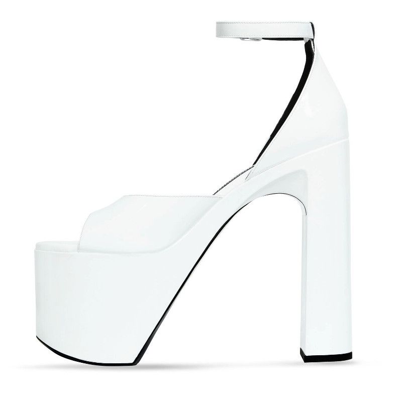 Balenciaga o1la1rc1a1024 Camden 160mm Sandals in Optical White Size US 8 / IT 38 - 4 Thumbnail