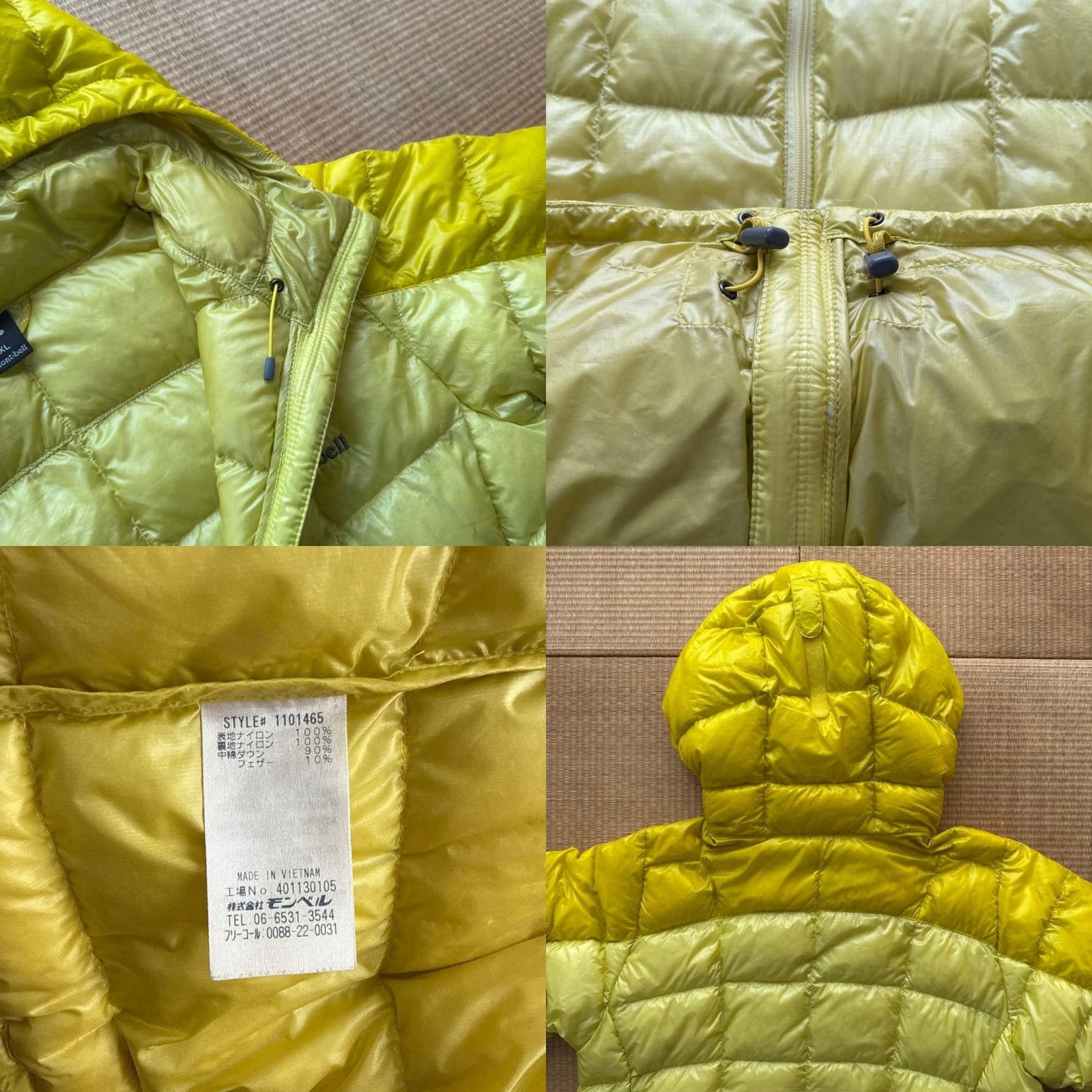 Montbell VINTAGE Montbell Down Jacket Women Yellow M Regular Nylon Zip Up Winter Casual Size M / US 6-8 / IT 42-44 - 8 Thumbnail