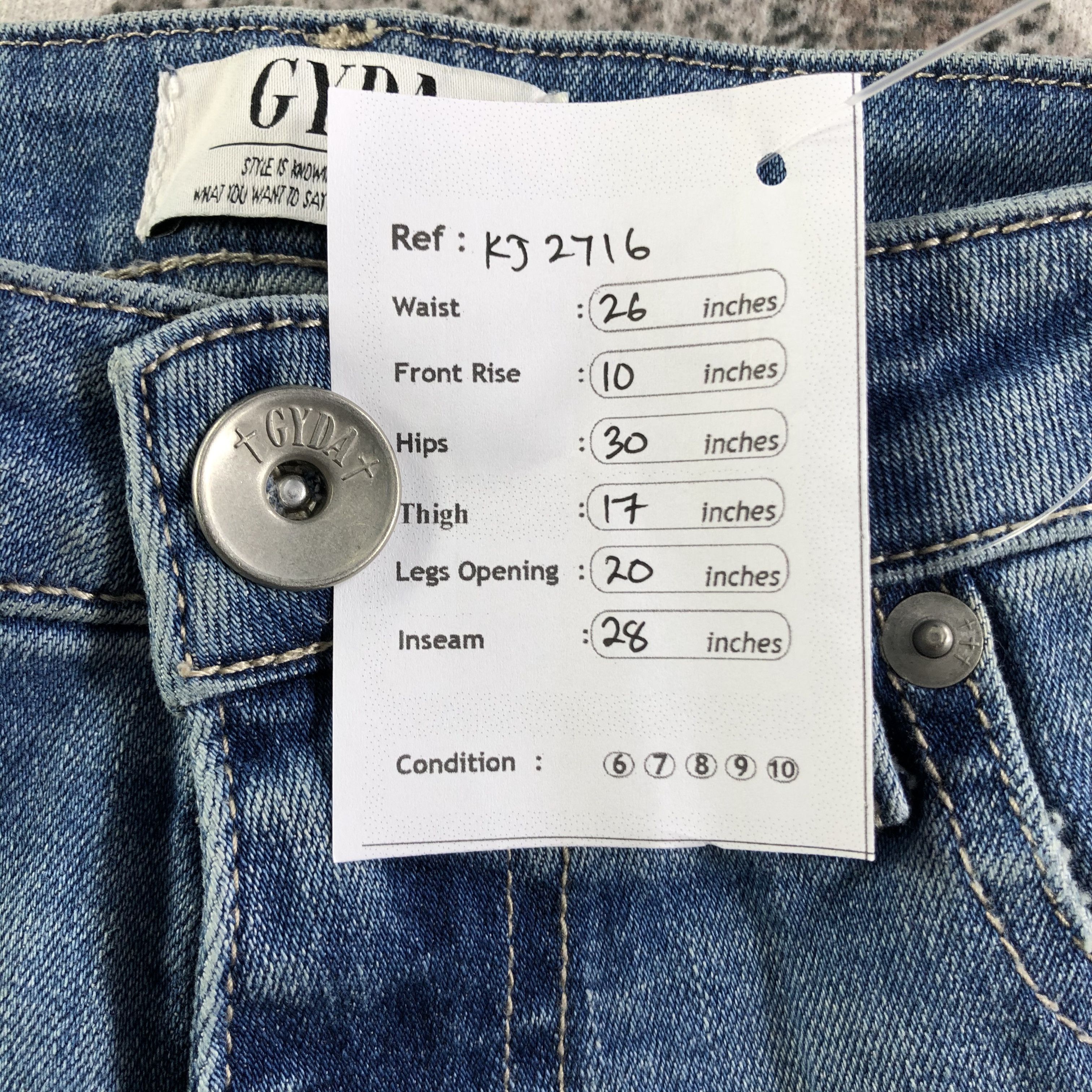 Japanese Brand Gyda Jeans Distressed Flare Denim Size US 26 / EU 42 - 12 Thumbnail