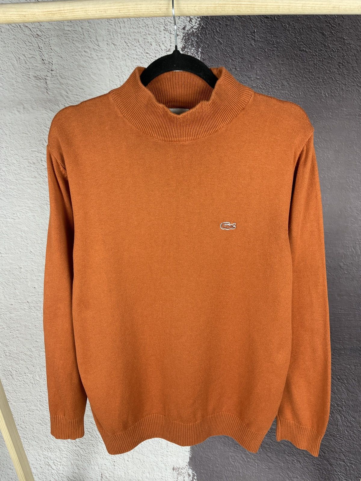 Lacoste × Vintage Lacoste vintage high neck brick colour sweater Size US M / EU 48-50 / 2 - 2 Thumbnail