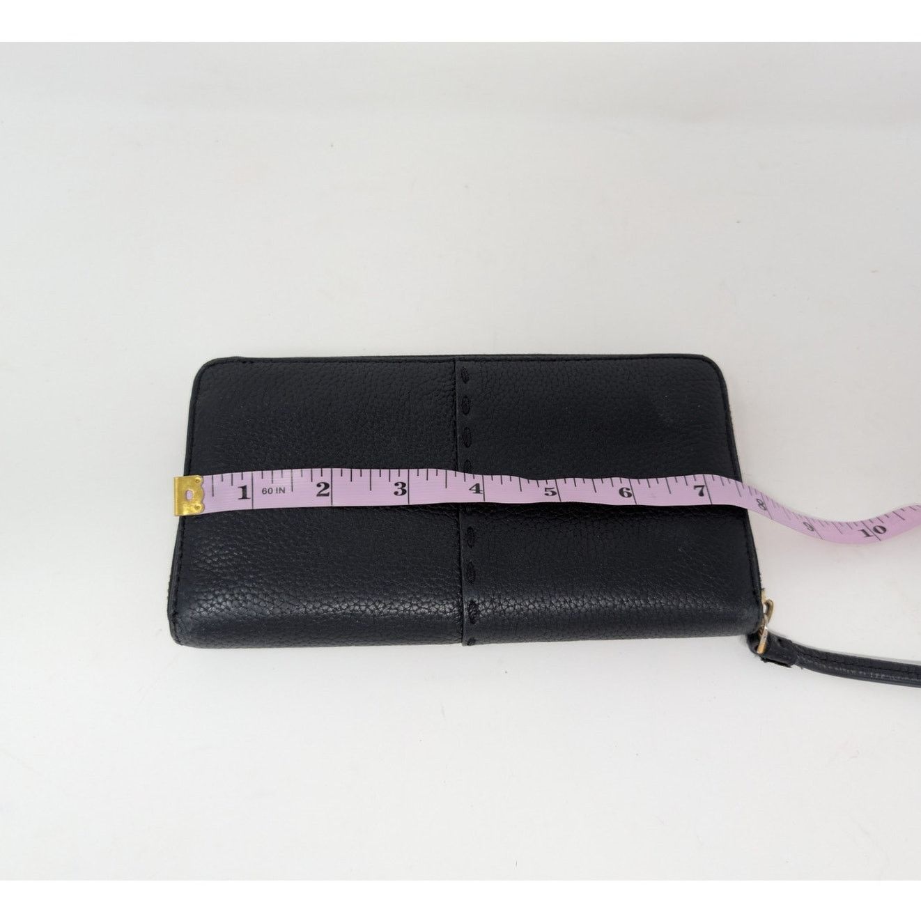 Tory Burch Tory Burch Black Leather Wallet Pebbled Logo Continental Size ONE SIZE - 7 Thumbnail