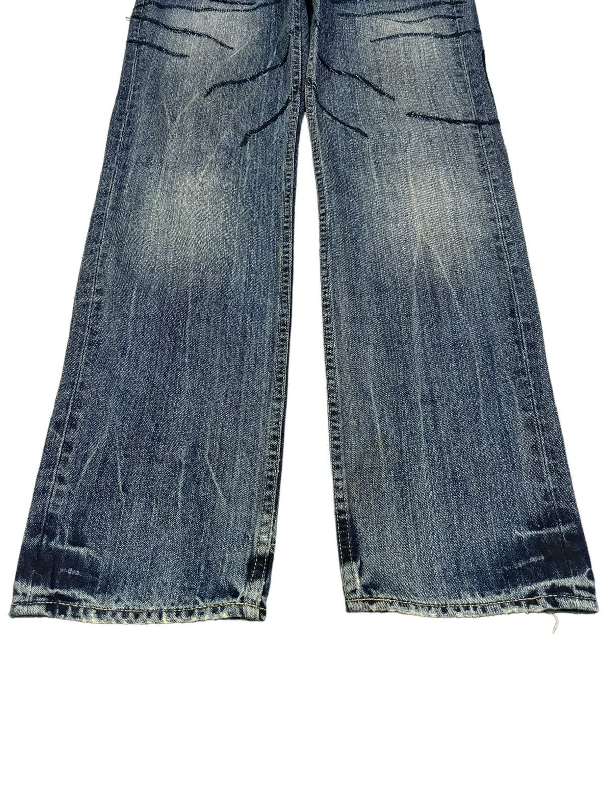Number (N)ine Vintage Takeo Kikuchi Stitched Clawmark Loose Straight Jeans Size US 31 - 7 Thumbnail