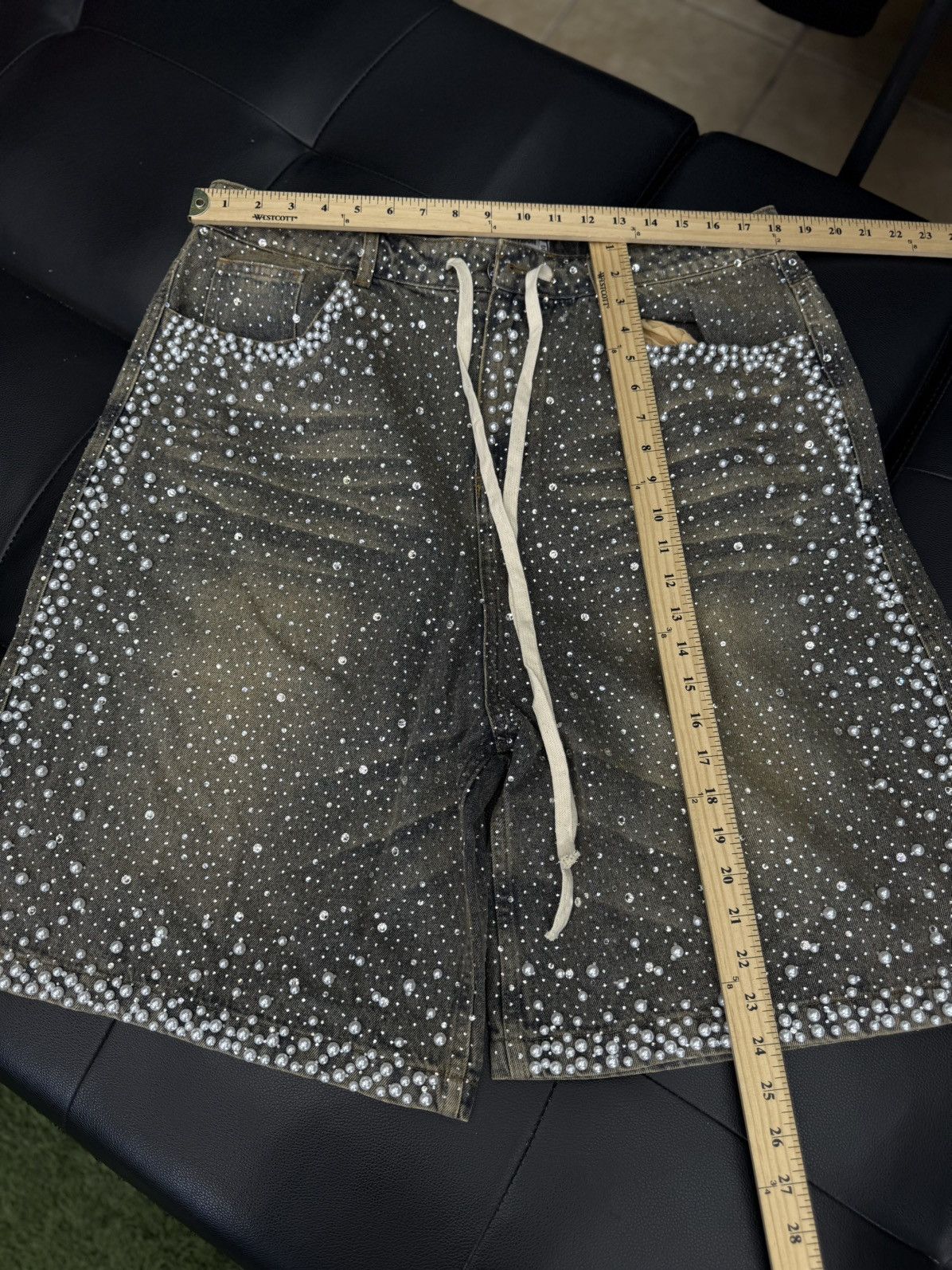 Vale Valley Vale Blue Rhinestone Shorts Size 34 (NEW) Size US 34 / EU 50 - 6 Thumbnail
