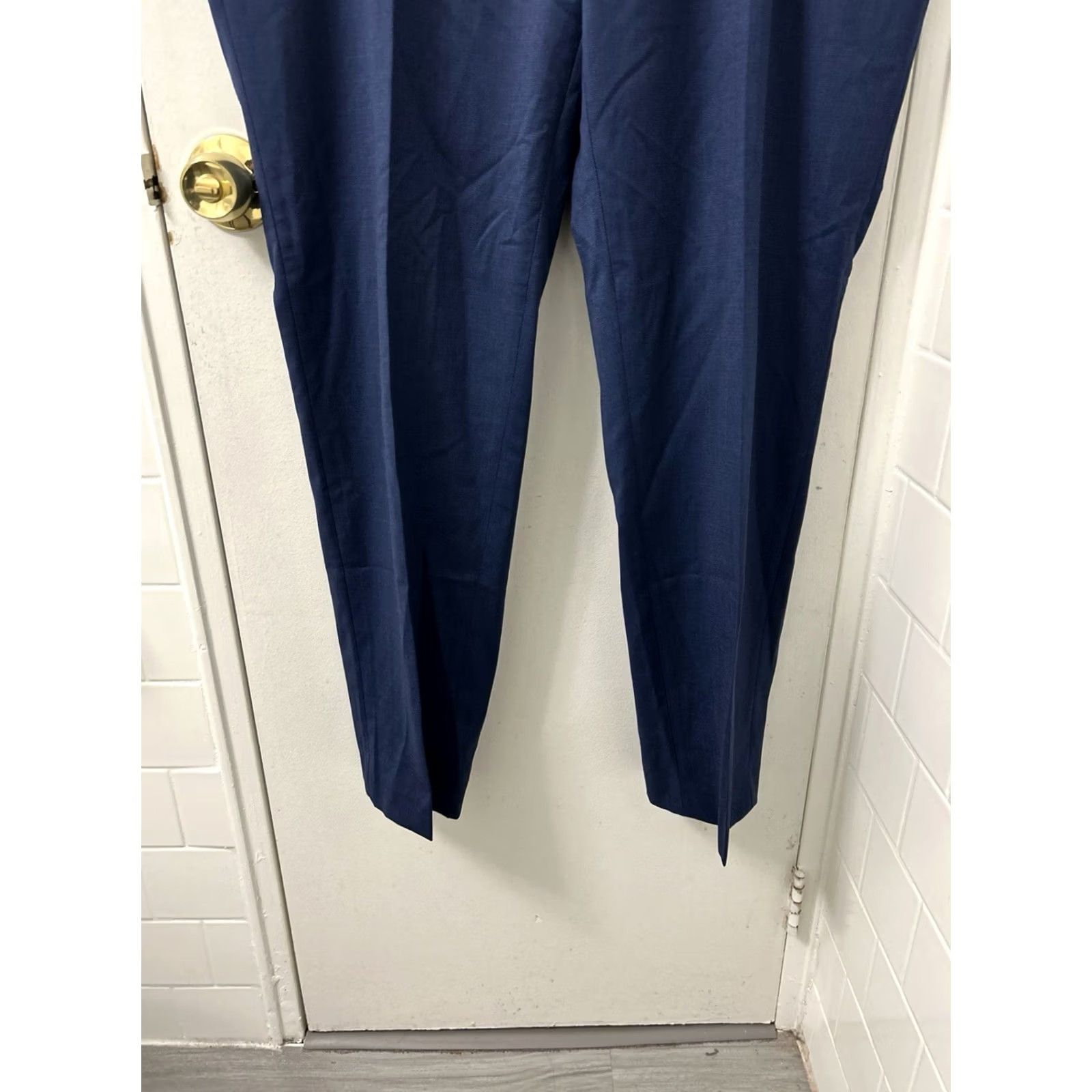 Vintage VINTAGE? No. Michael Strahan Collection Dress Pants Mens 42x32 Navy Blue Wool Blend Trousers Size US 42 / EU 58 - 3 Thumbnail