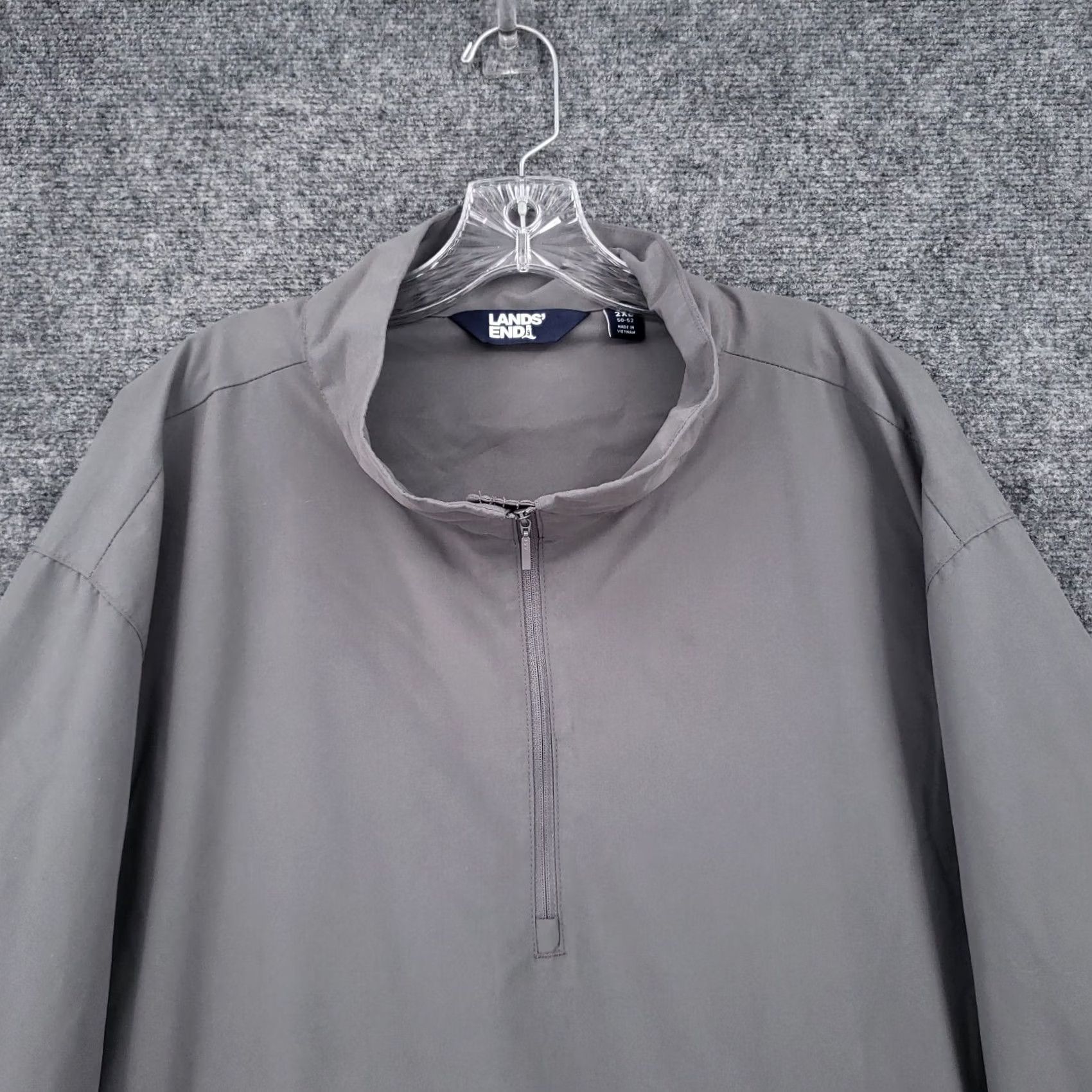 Lands' End Lands End Shirt Mens 2XL Gray Big Quarter Zip Okeo Tex Windshirt Mock Neck Size US XXL / EU 58 / 5 - 3 Thumbnail