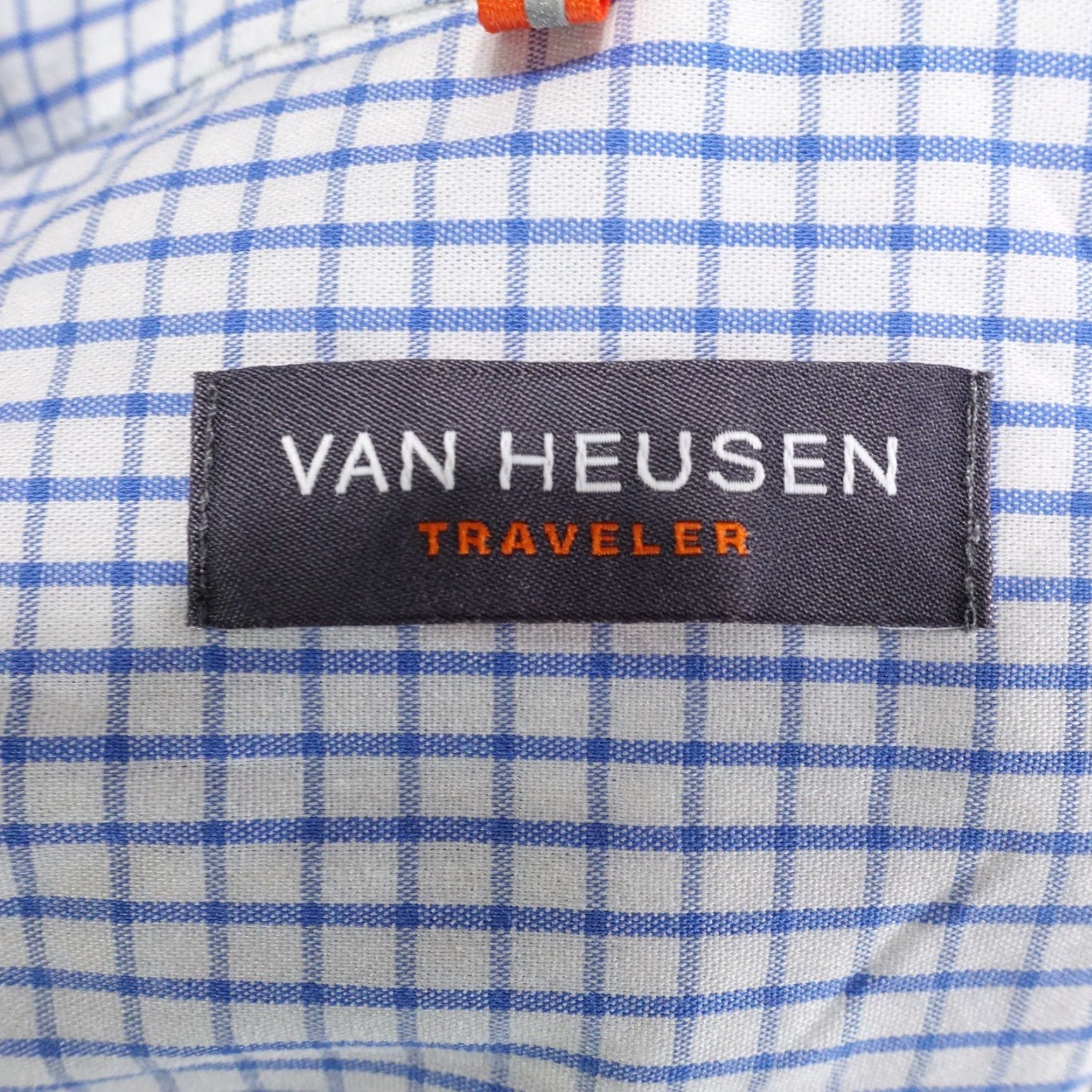 Van Heusen Van Heusen Traveler Shirt Mens XL 17-17.5 Blue Check Long Sleeve Button Up Size US XL / EU 56 / 4 - 6 Thumbnail