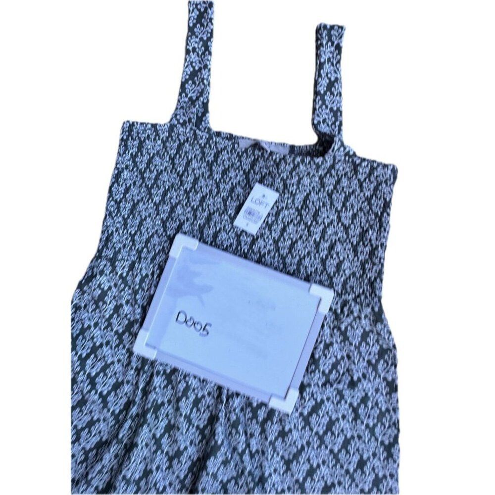 Loft NWT LOFT Smocked Tiered Square Neck Tank Dress Olive sz S Size S / US 4 / IT 40 - 3 Thumbnail