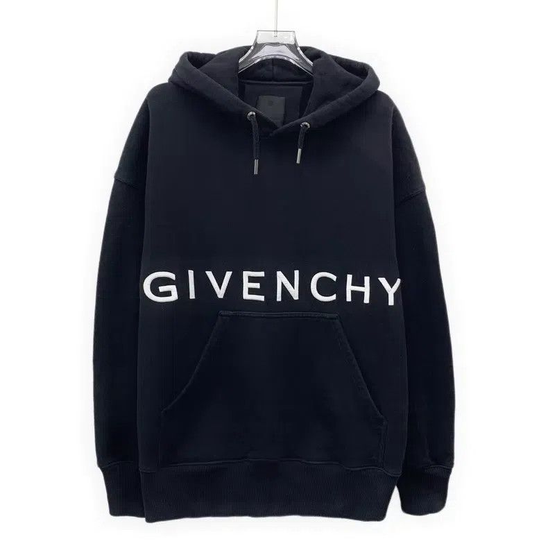 Givenchy Givenchy Black Logo Letter Embroidered Cotton Hooded Draws Size US S / EU 44-46 / 1 - 1 Thumbnail