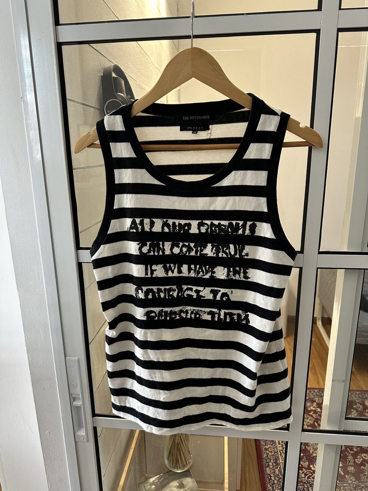 Japanese Brand The Difference By Rupert Cyberpunk Poem Stripe Sleeveless Size US M / EU 48-50 / 2 - 7 Thumbnail