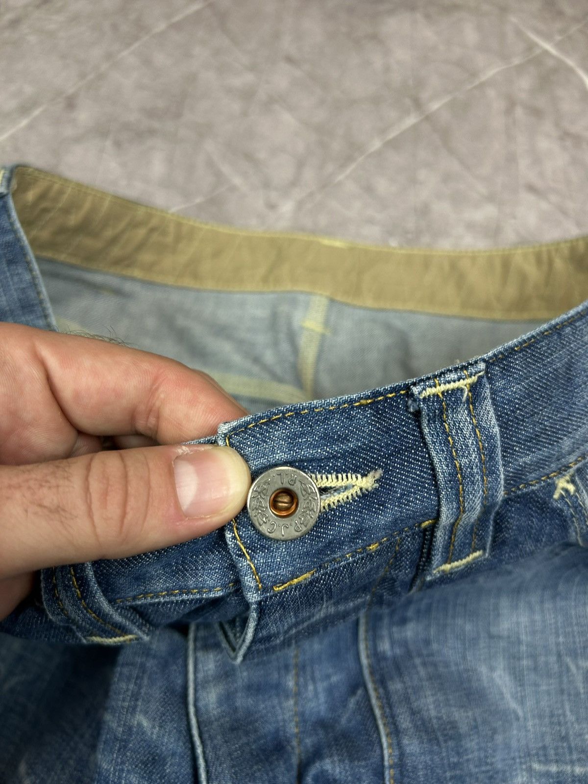 Polo Ralph Lauren × Vintage VINTAGE Y2K POLO RL BAGGY WIDE LEG LIGHT WASH DENIM JEANS Size US 34 / EU 50 - 6 Thumbnail