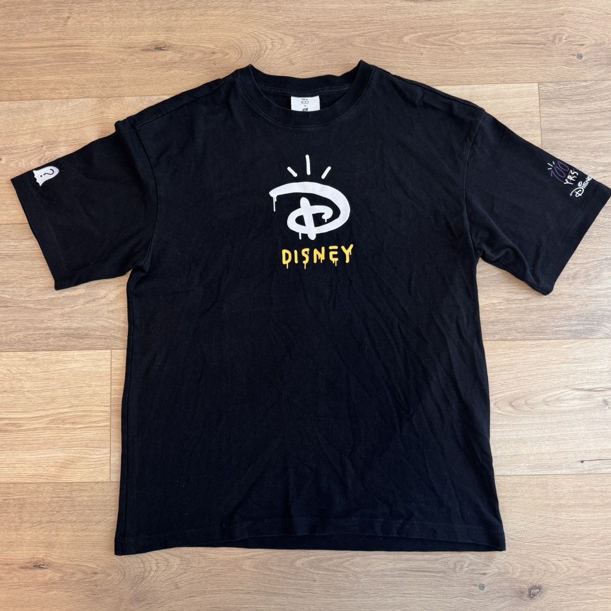 H&M Disney 100 X HM Disney Logo Black Tee Shirt Mens Size L Size US L / EU 52-54 / 3 - 12 Thumbnail
