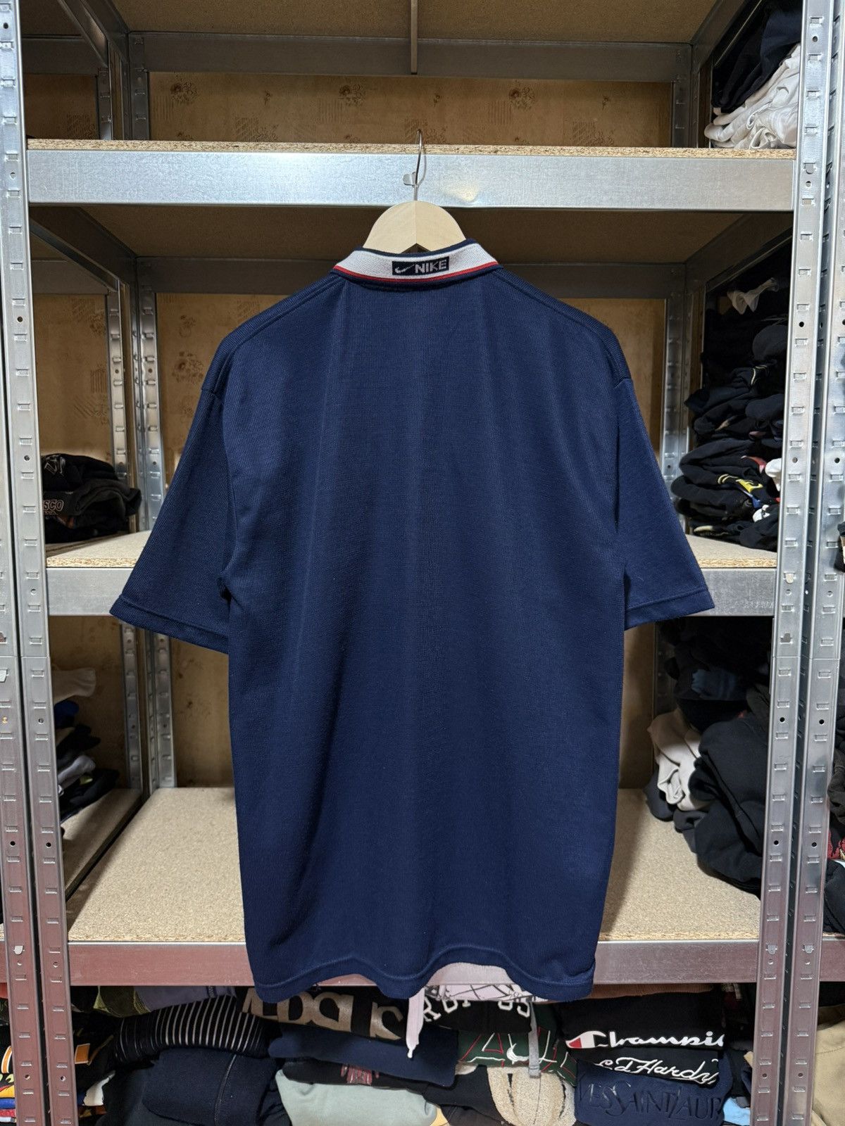 Nike × Vintage 🇺🇸 Vintage 90s Nike Polo T-shirt PSG Made In USA Y2K Hype Size US XL / EU 56 / 4 - 2 Thumbnail