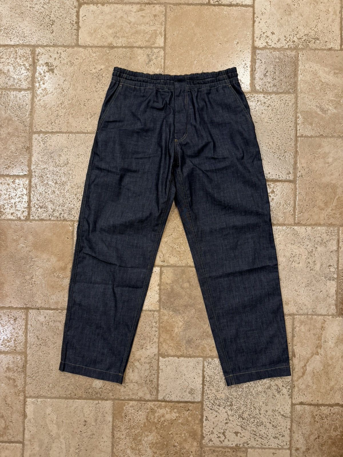Bottega Veneta Bottega Veneta Elastic Waist V-Stitch Indigo Denim Trousers Size US 34 / EU 50 - 1 Thumbnail