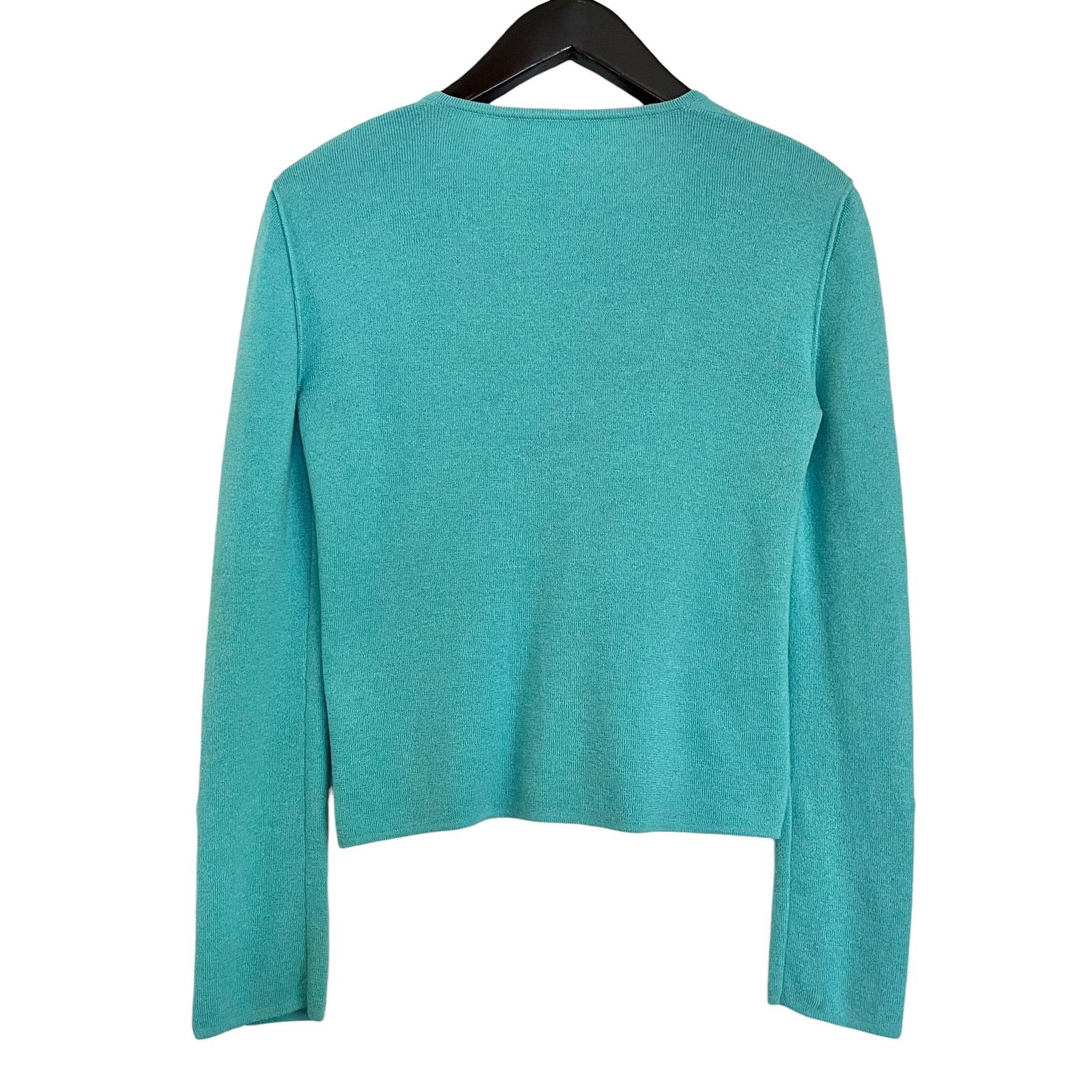 Sonia Rykiel × Vintage Sonia Rykiel Vintage Turquoise Virgin Wool Cardigan Sweater Size S / US 4 / IT 40 - 3 Thumbnail