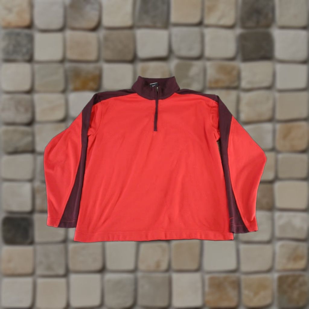 Nike Nike Golf Sweater Mens Medium Red Burgundy Quarter Zip Fleece Size US M / EU 48-50 / 2 - 1 Thumbnail