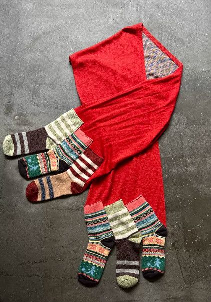 Ne-Net Ne-net Asymmetric Structural Sock Patchwork Scarf / Shawl Size ONE SIZE - 1 Thumbnail