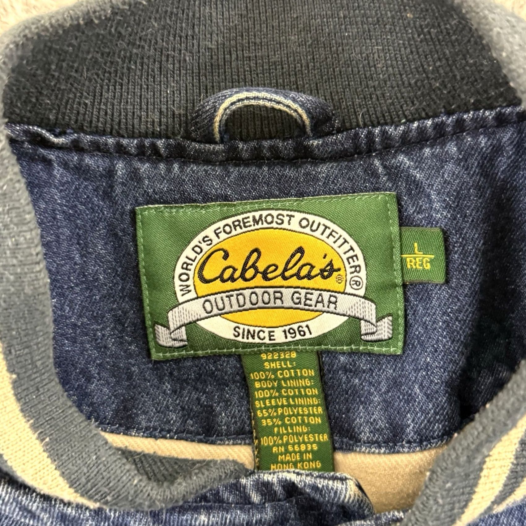 Vintage VINTAGE Cabela's Jacket Men Large Blue Denim 90s Lined Snap Button Grunge Outdoor Jacket Size US L / EU 52-54 / 3 - 6 Thumbnail