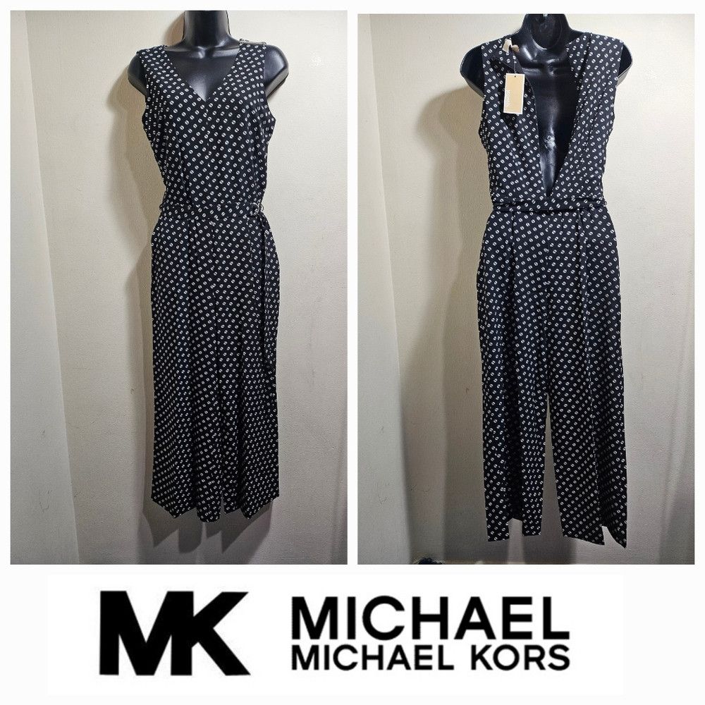 Michael Kors Michael Kors Sleeveless Jumpsuit Crop Pants 4 Black White P Size 27" / US 4 / IT 40 - 1 Thumbnail