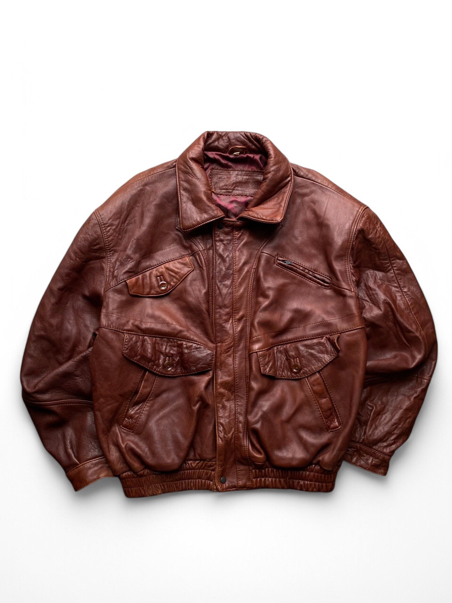 Genuine Leather Vintage Leather jacket Bomber Basic Element Size US XL / EU 56 / 4 - 1 Thumbnail