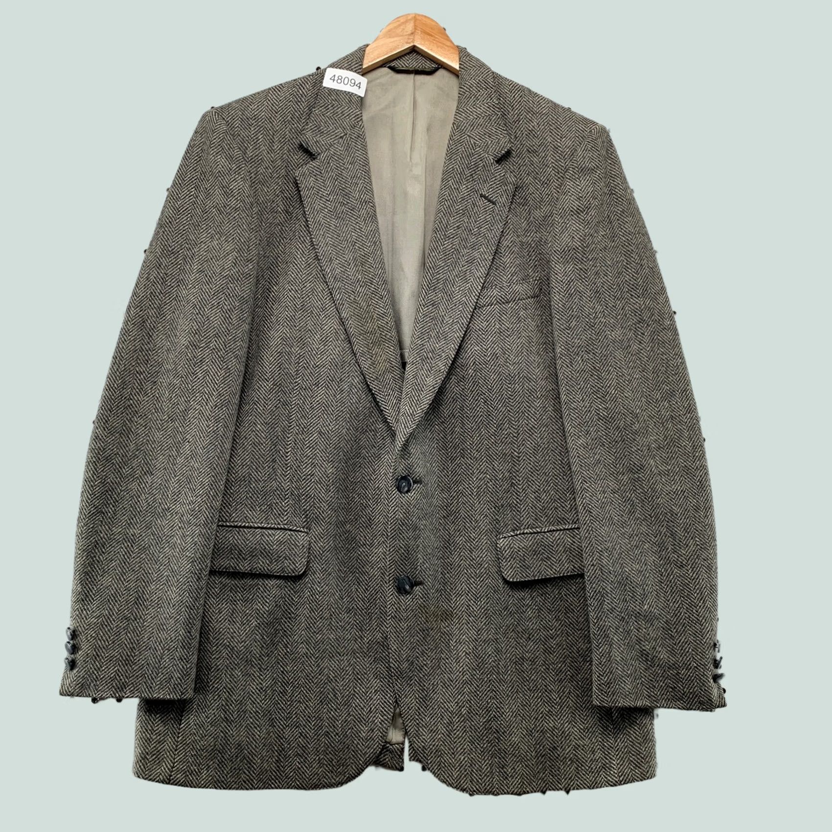 Vintage VINTAGE Jaymar Sansabelt Mens Blazer Sport Coat 40 Grey Herringbone Wool Jacket Size 40R - 1 Thumbnail