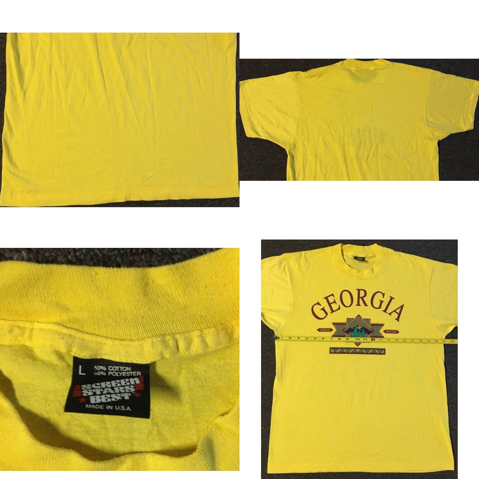 Vintage VINTAGE 90s Georgia Nature Faded Shirt M L USA Animal Art Beach Surf Grunge 80s Shirt Mens Yellow 90s Animals Art USA Georgia Beach Grunge 80s Size US M / EU 48-50 / 2 - 8 Thumbnail