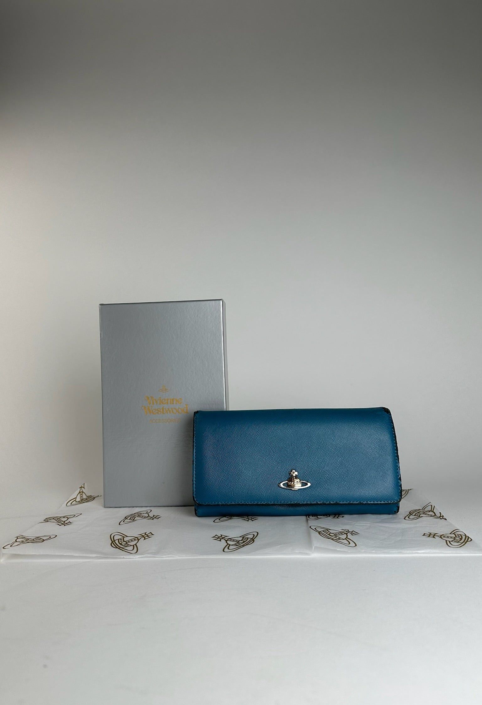 Vivienne Westwood Vintage Leather Wallet Blue Size ONE SIZE - 1 Thumbnail