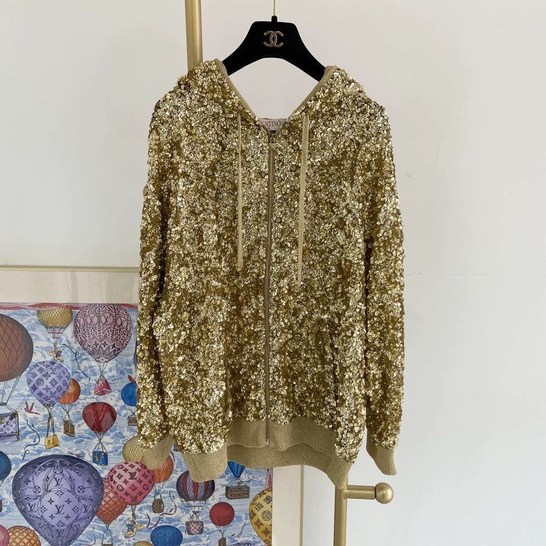 Valentino Valentino Gold heavy work beaded sequin jacket Size S / US 4 / IT 40 - 1 Thumbnail