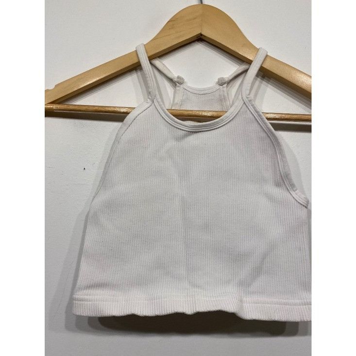 Free People Free People Movement White Ribbed Cropped Tank Size XS/S Size XS / US 0-2 / IT 36-38 - 1 Thumbnail