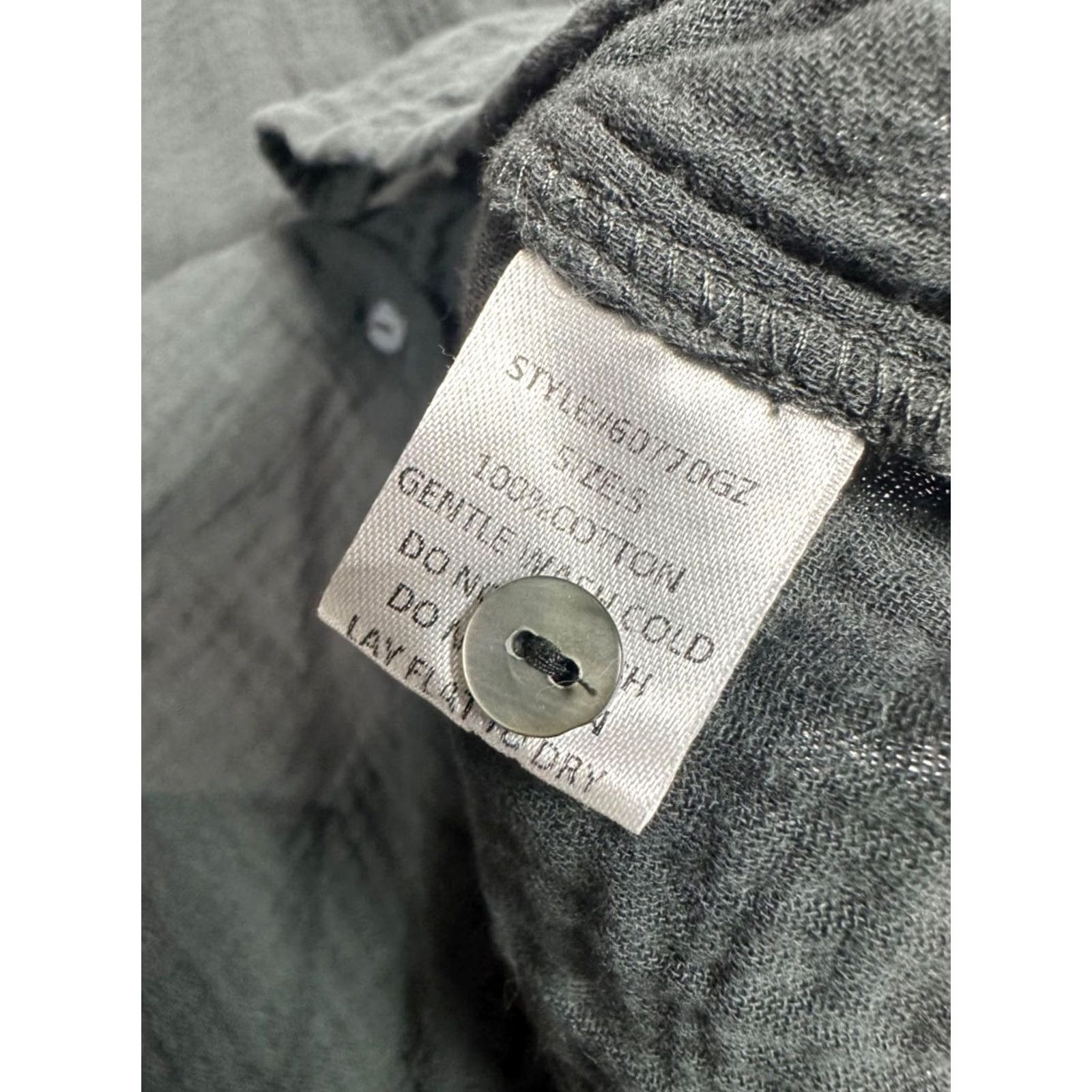 Vintage Grade & Gather Womens Button-Up Tunic Shirt Sz S Gray Cotton Gauze Half Slv Size S / US 4 / IT 40 - 6 Thumbnail