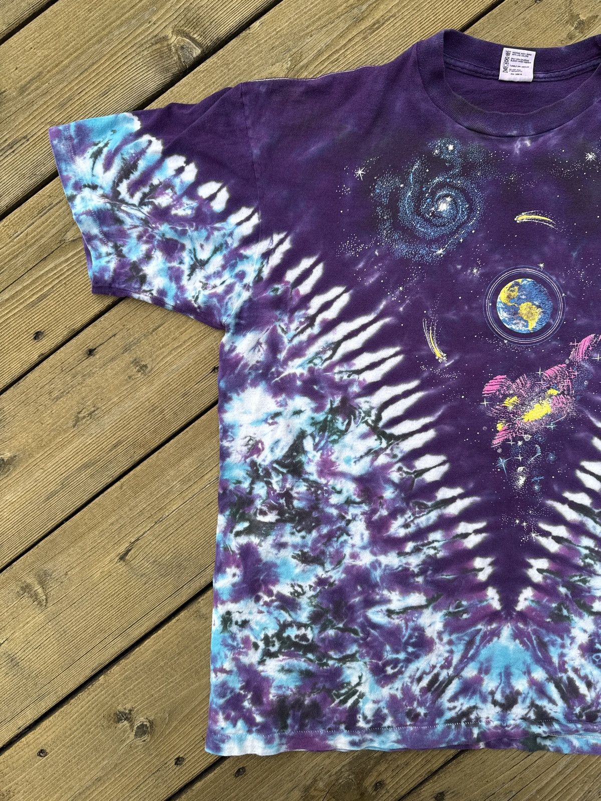 Vintage Vintage Galaxy Space Tie Dye T Shirt Cosmic Planets Earth XL Size US XL / EU 56 / 4 - 2 Thumbnail