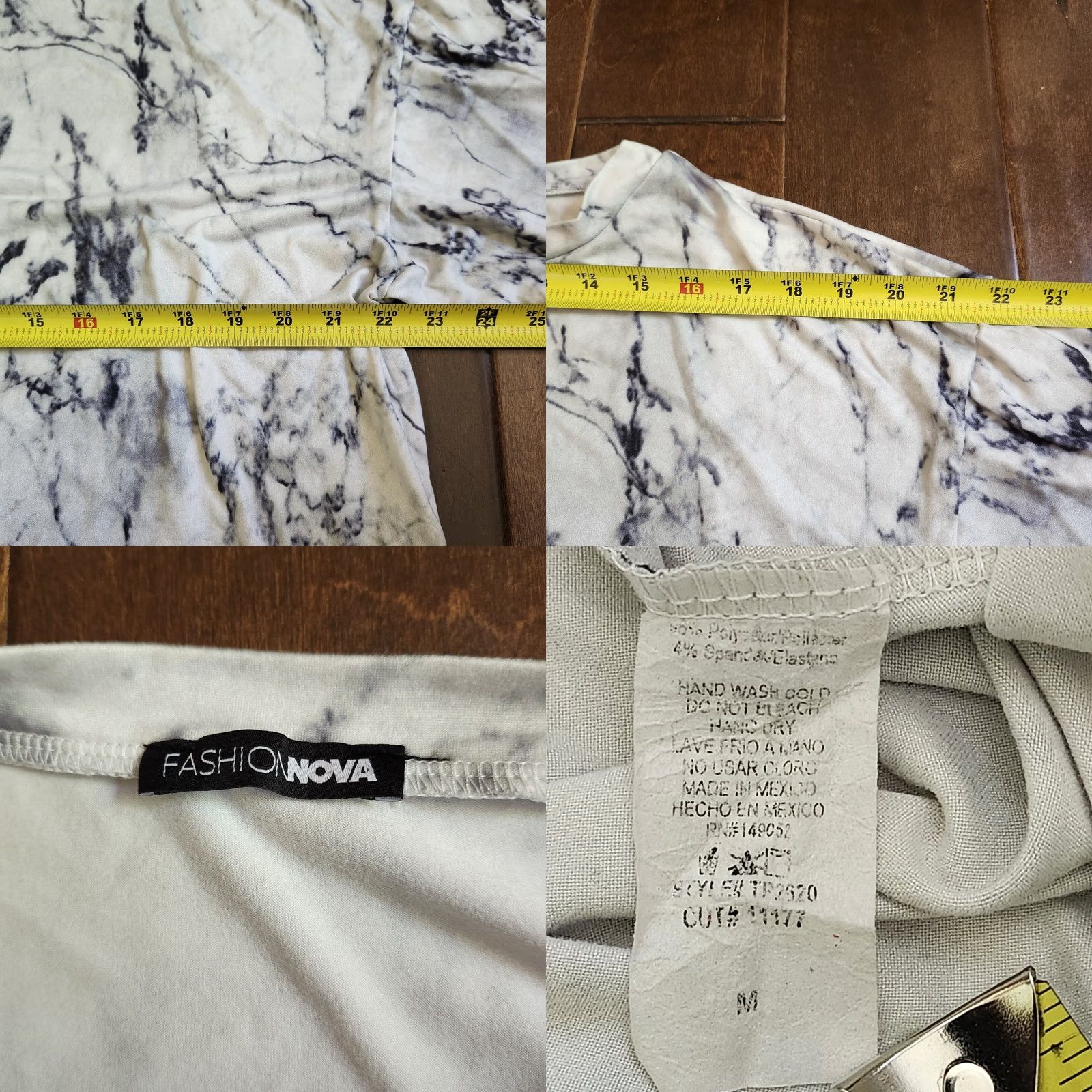 Fashion Nova Fashion Nova Men's Marble Tee T-Shirt - Size M - Brown Black White Crew Neck Short Sleeve Regular Fit All Seasons Lightweight Mens Size US M / EU 48-50 / 2 - 8 Thumbnail
