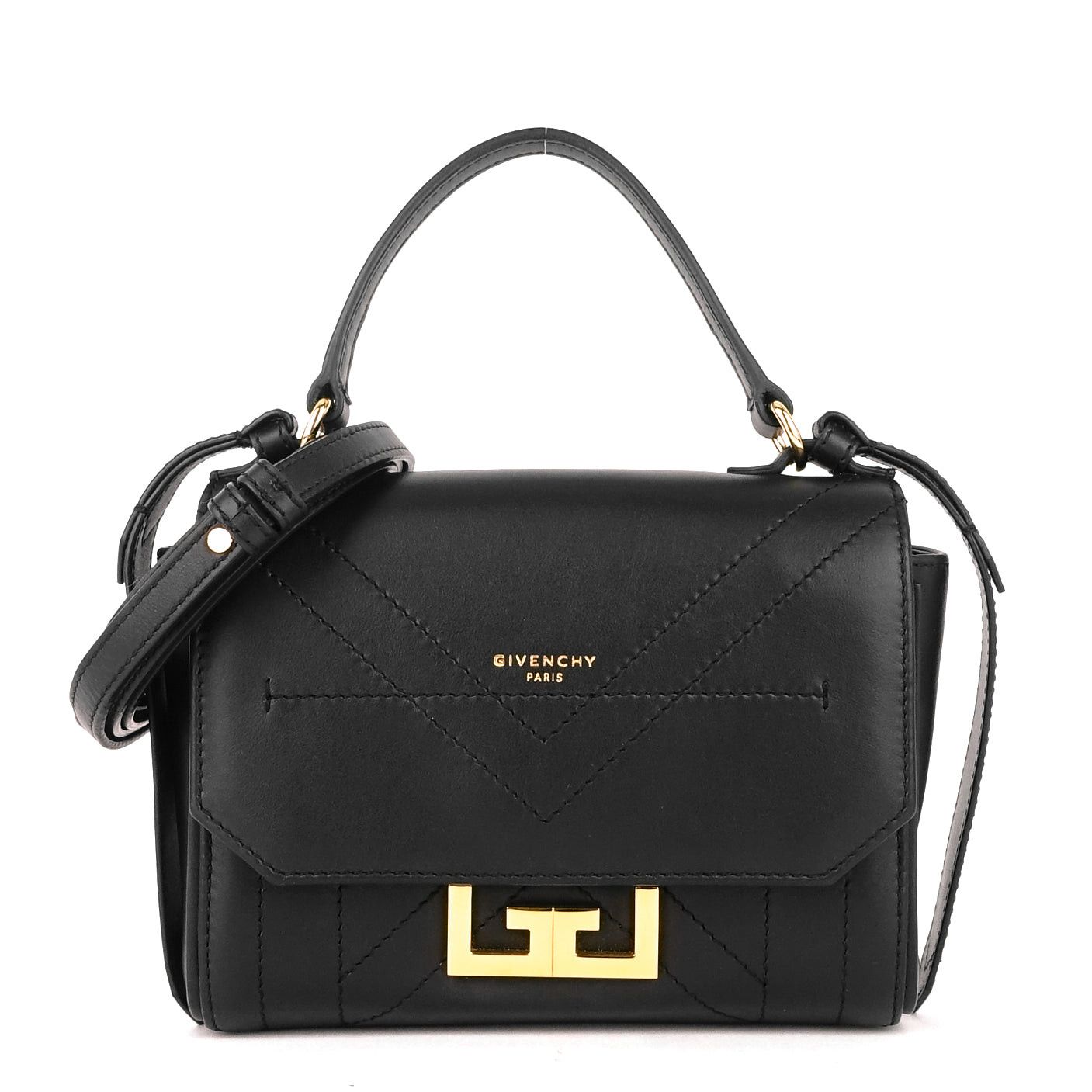 image of Givenchy Eden Mini Calf Leather Satchel Bag in Black, Women's