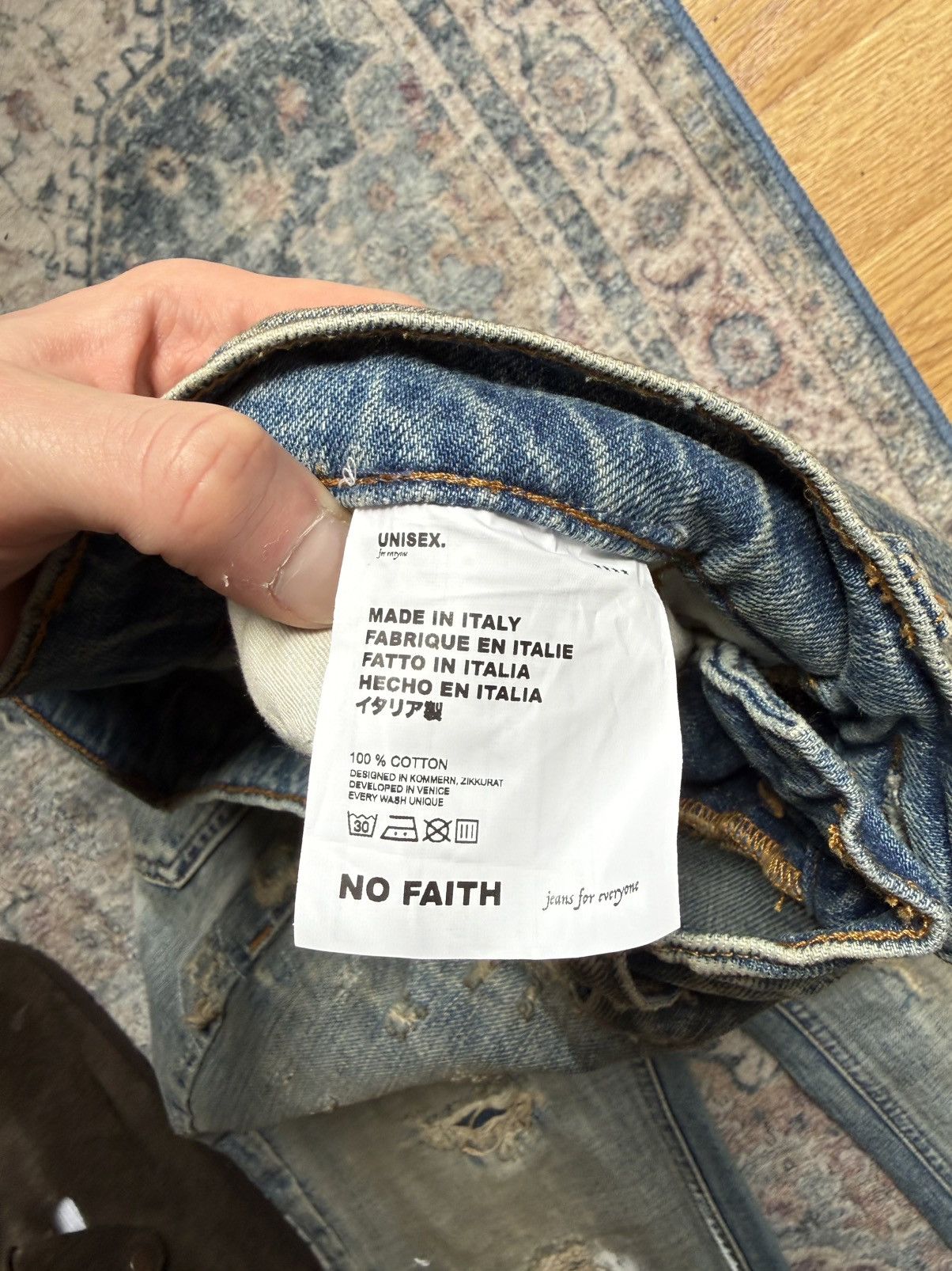 No Faith Studios No Faith Studios Italian Sewn and Worn Denim Size US 30 / EU 46 - 4 Thumbnail