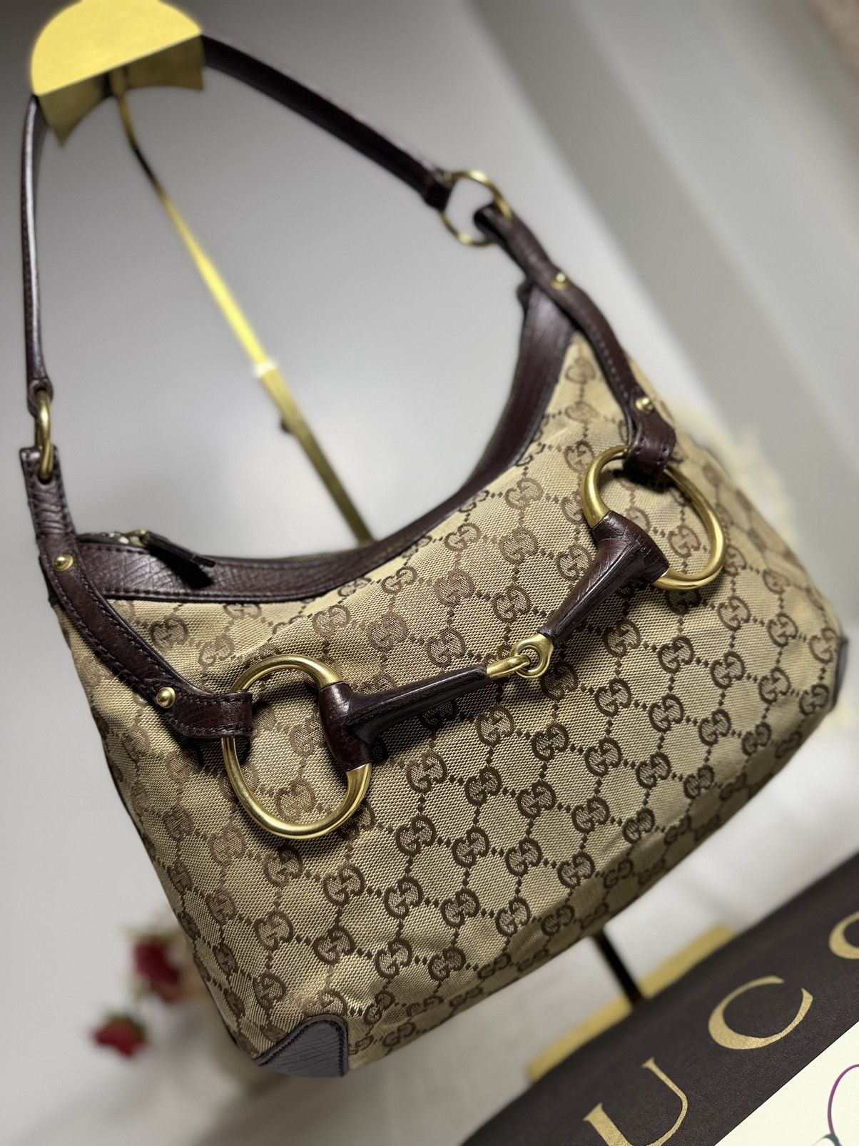 Gucci Authentic GUCCI Horsebit GG Canvas Brown Hobo Shoulder Bag Size ONE SIZE - 11 Thumbnail