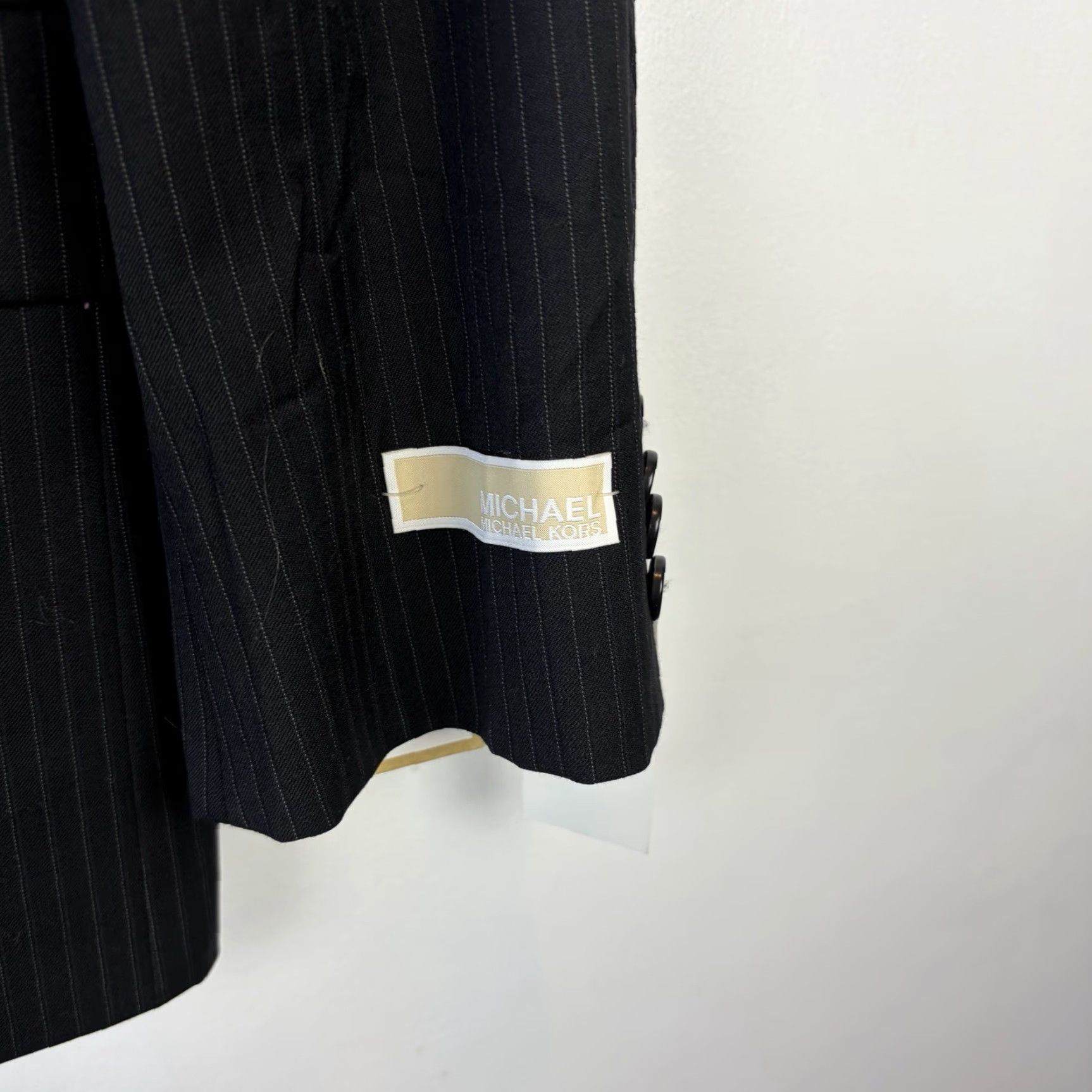 Michael Kors Michael Kors Men Blazer Shirt? 36S Black Pinstripe Two Button Sport Coat Jacket Dress Coat Blazer Size 36R - 4 Thumbnail