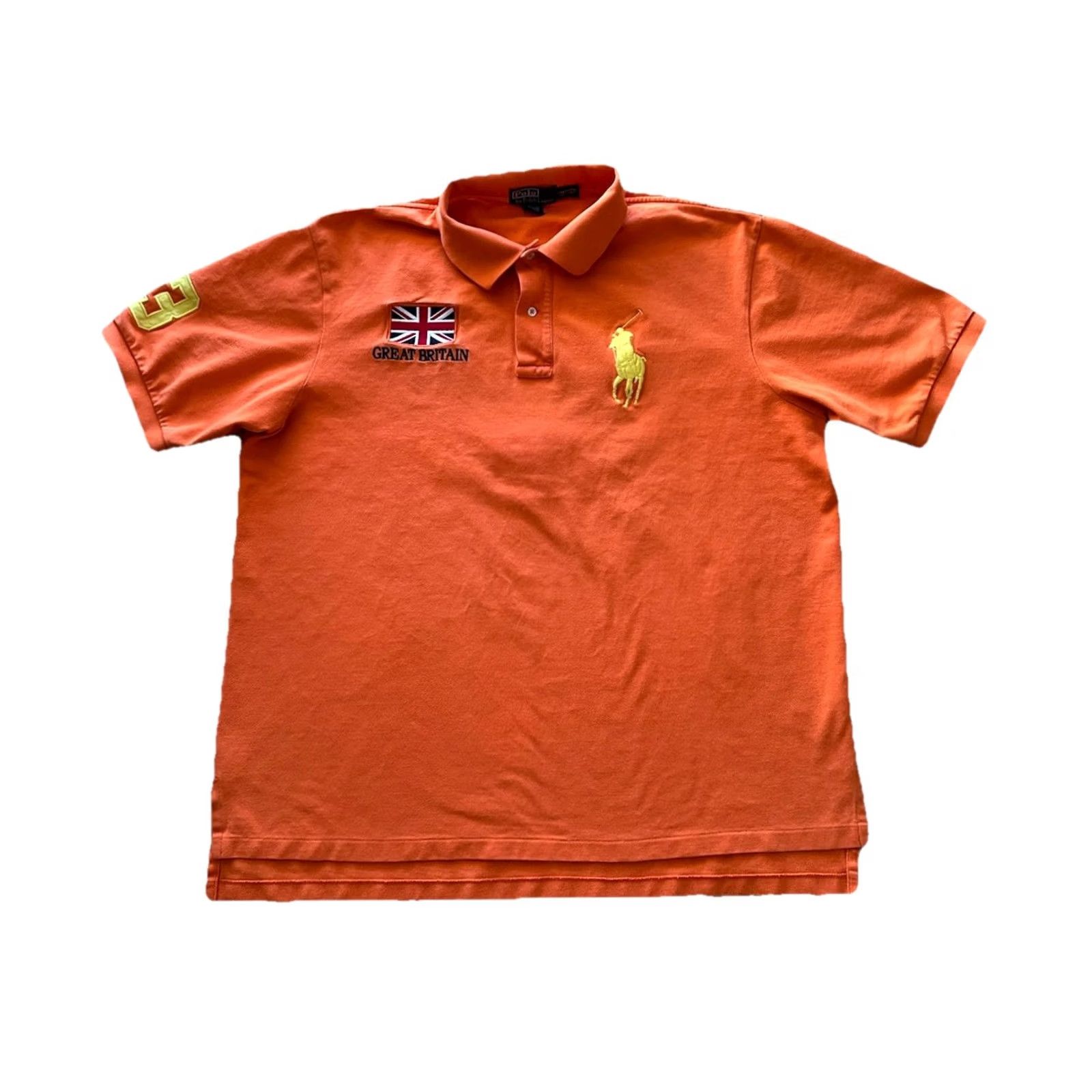 Ralph Lauren VINTAGE Ralph Lauren Great Britain London Chief Keef Polo Shirt Mens 2XL Orange Size US XXL / EU 58 / 5 - 2 Thumbnail