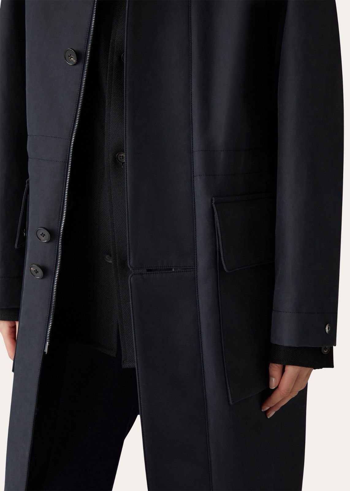 Loro Piana o1srvl11e0126 FAN4202 Horsey Long Jacket in Navy Size XS / US 0-2 / IT 36-38 - 4 Thumbnail