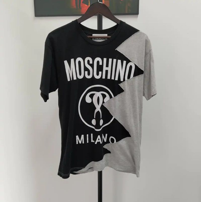 Moschino Moschino Black and Gray Graphic Summer T-Shirt 0089 Size M / US 6-8 / IT 42-44 - 1 Thumbnail