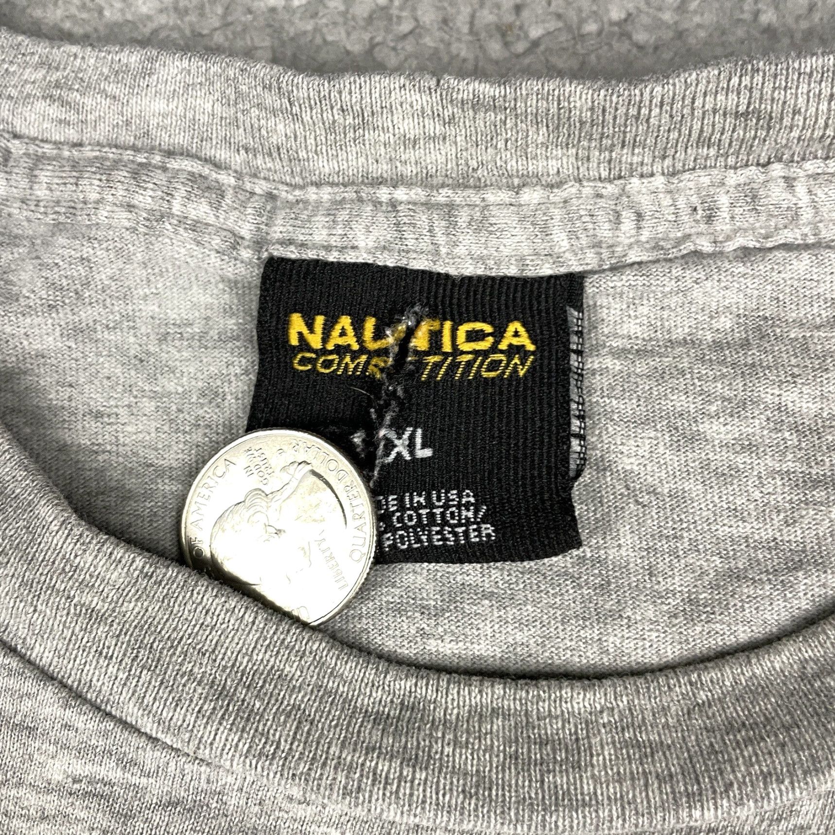 Nautica VINTAGE Nautica Shirt Adult XL Gray USA Spell Out Logo Distressed Vtg* Size US XL / EU 56 / 4 - 4 Thumbnail