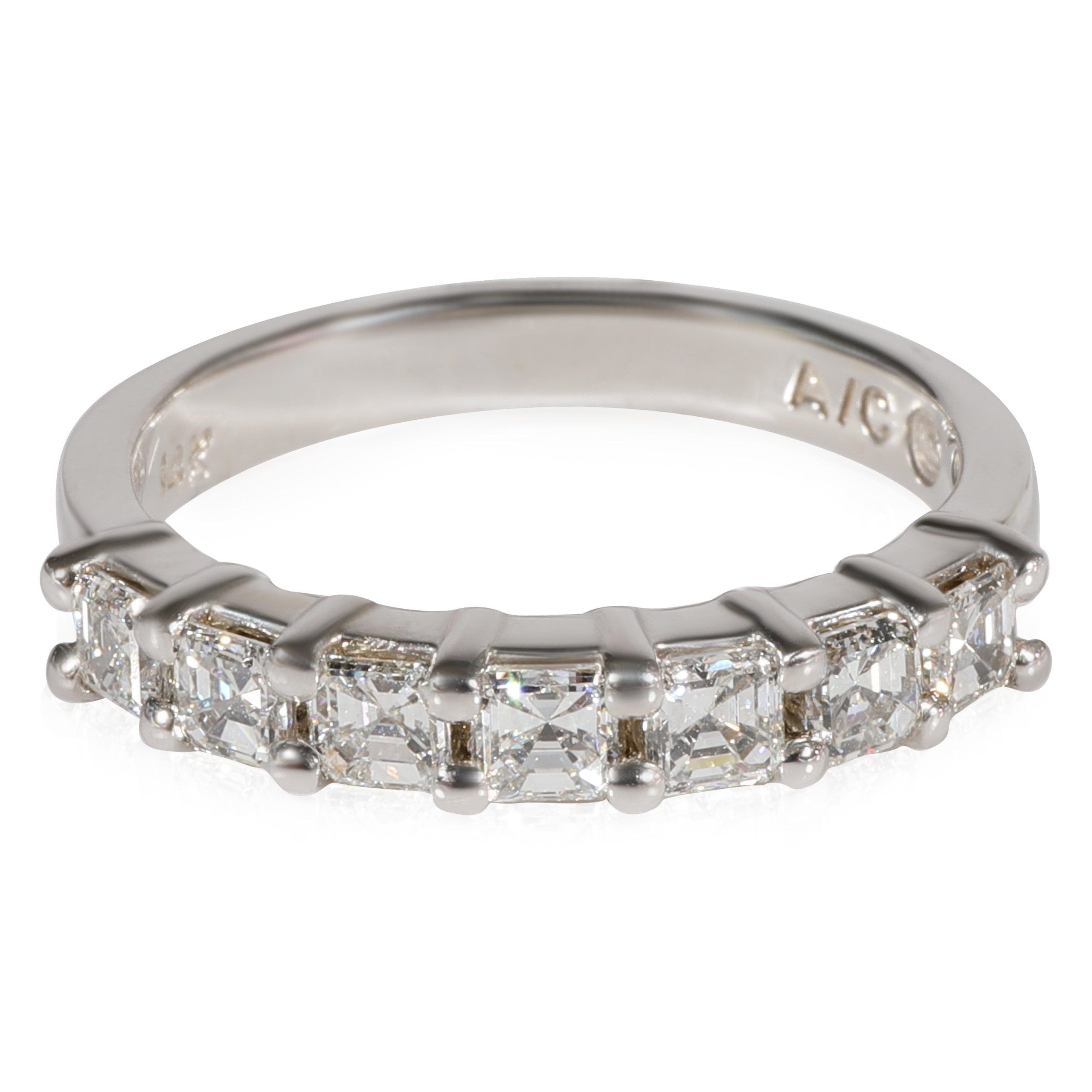 image of Tiffany Co Asscher Cut Diamond Band In 14K White Gold (0.96 Ctw), Women's