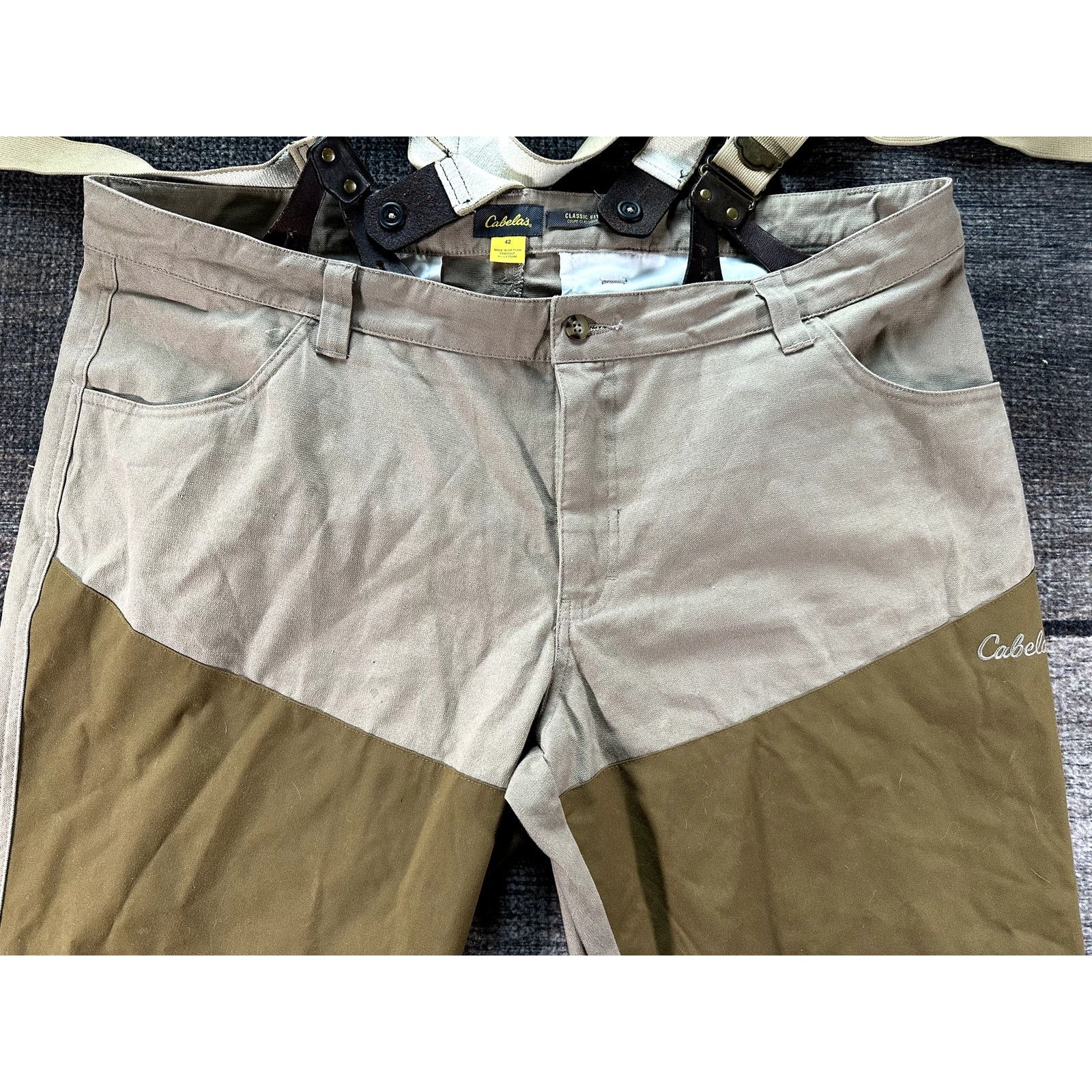 Cabelas Cabela's Mens Hunting Overalls Pants 42x29 Brown Canvas Size US 42 / EU 58 - 3 Thumbnail