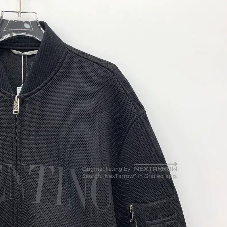 Valentino Valentino Black logo monogram print stand-up collar zippe Size US S / EU 44-46 / 1 - 3 Thumbnail