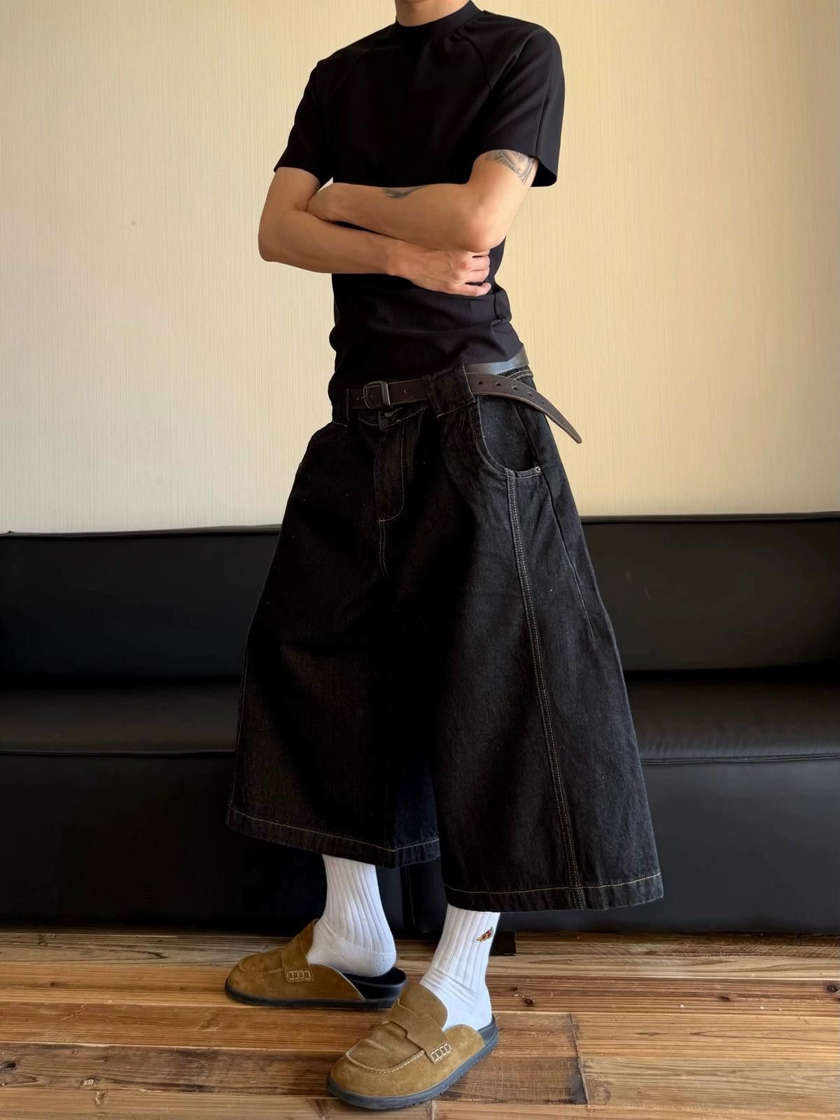 Other Black Wide-Leg Jorts Size US 32 / EU 48 - 1 Thumbnail