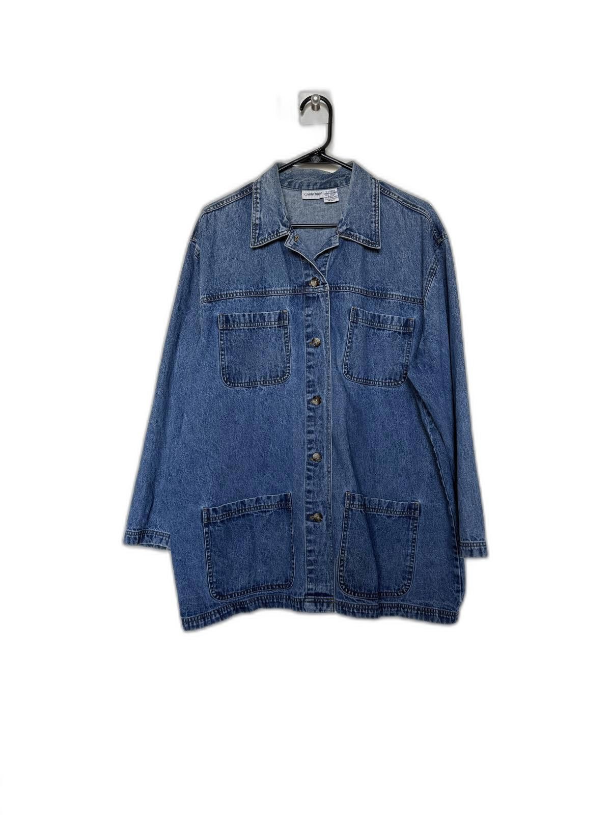 Designer Vintage Oversize Trench Hunting Coat Denim Jacket Size XL / US 12-14 / IT 48-50 - 2 Thumbnail