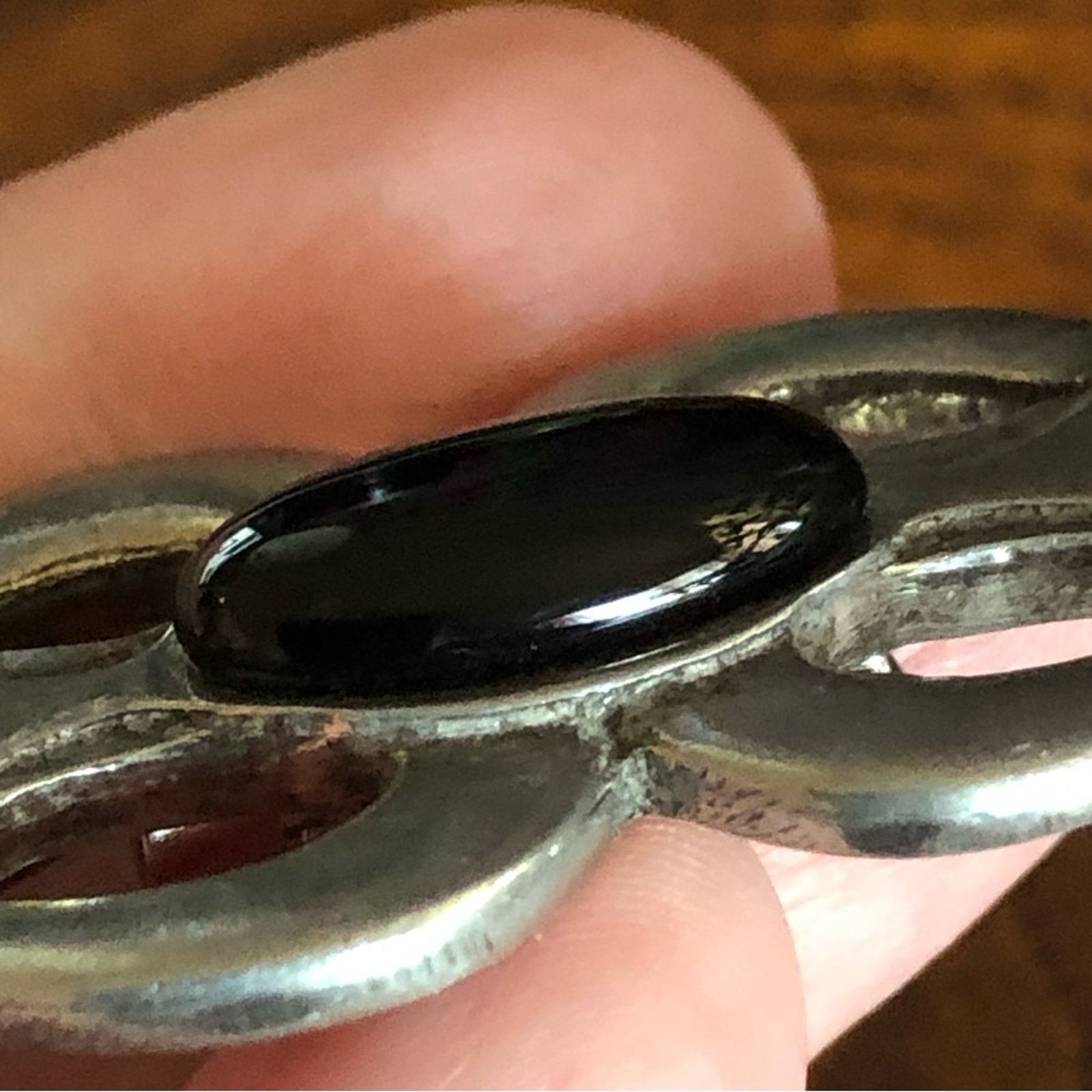 Vintage Vintage 1988 Seagull Pewter art deco black onyx brooch pin Size ONE SIZE - 5 Thumbnail